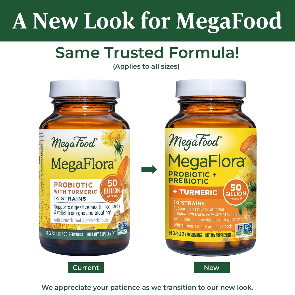 Пробиотики MegaFood MegaFlora for Over 50 Probiotic with Turmeric 90 капсул - фото 2