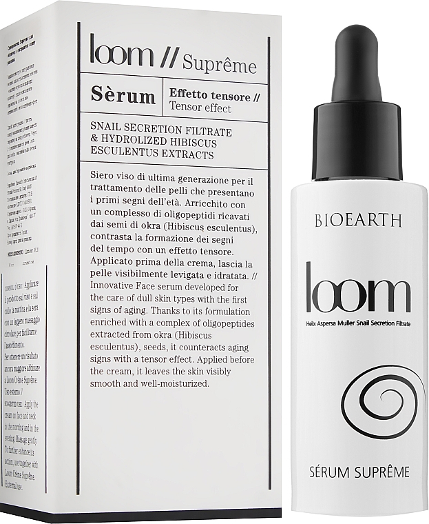 Сыворотка для лица Bioearth Loom Supreme Serum с экстрактом слизи улитки 30 мл - фото 2