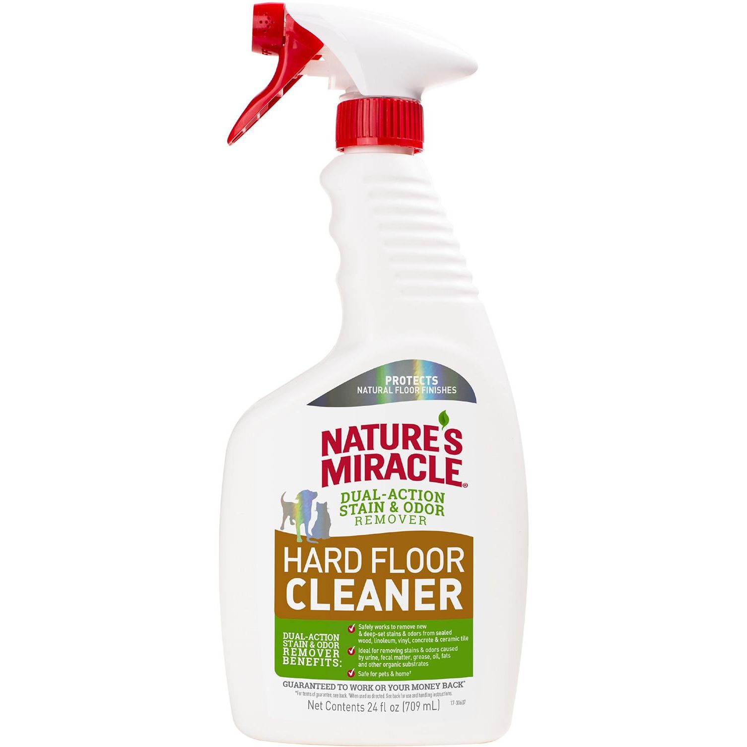 Средство 8in1 для устранения пятен и запахов для всех видов полов Nature's Miracle Hard Floor Cleaner DAS&O Remover, 709 мл - фото 1