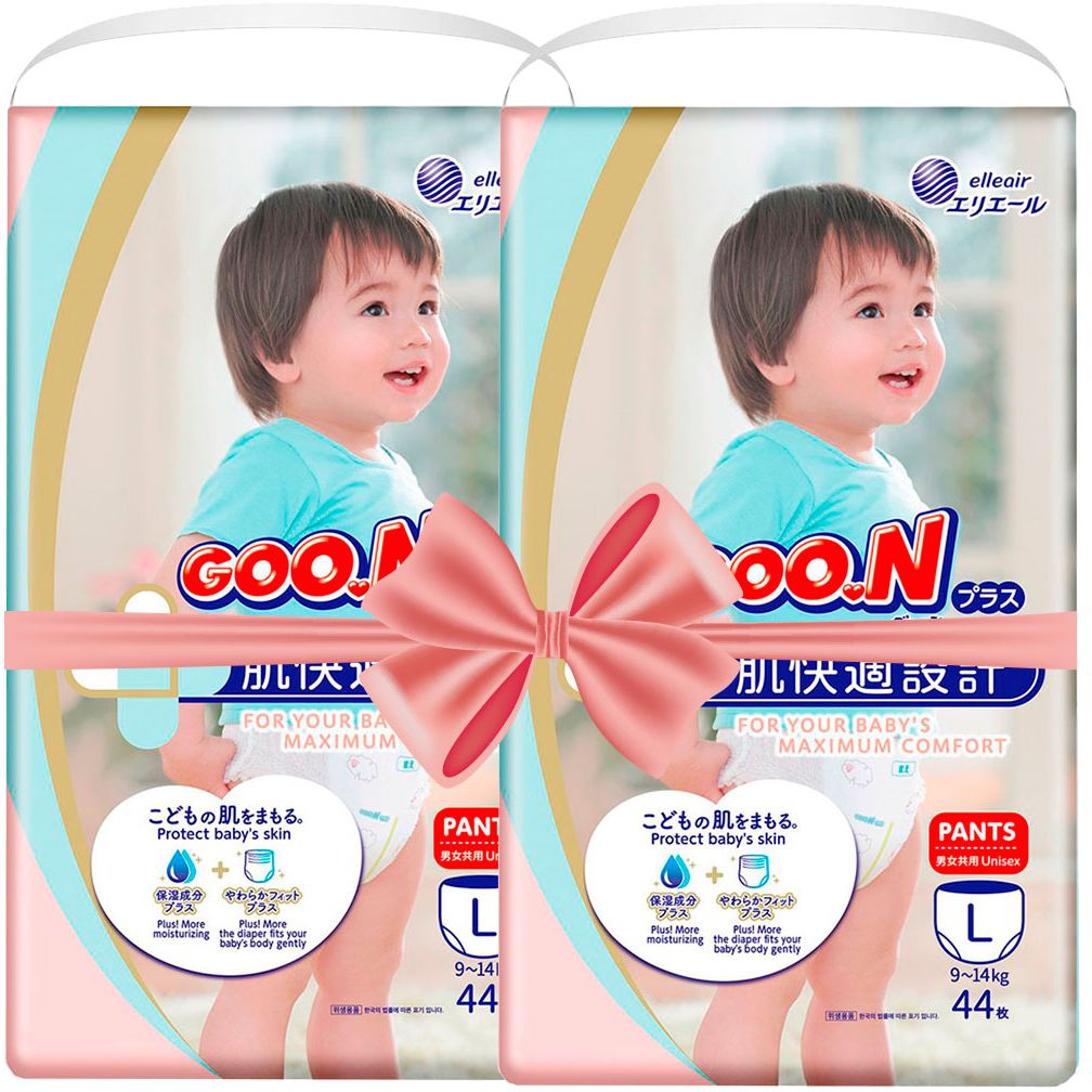 Трусики-подгузники GOO.N Plus L (9-14 кг) 88 шт. - фото 1