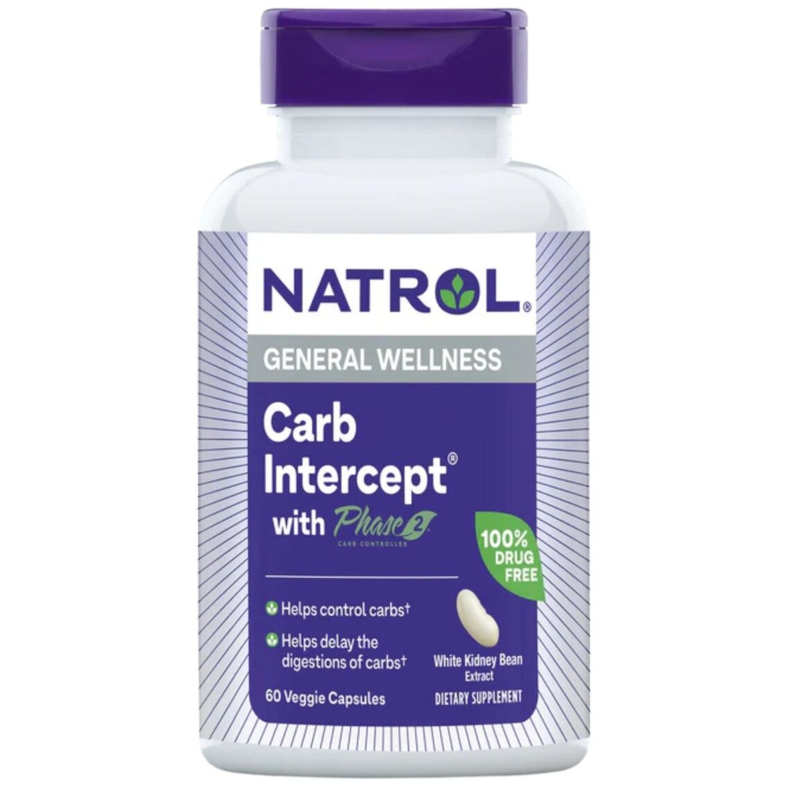 Регулятор углеводов Natrol Carb Intercept with Phase 2 белая фасоль 1000 мг 60 капсул (NTL16176) - фото 3