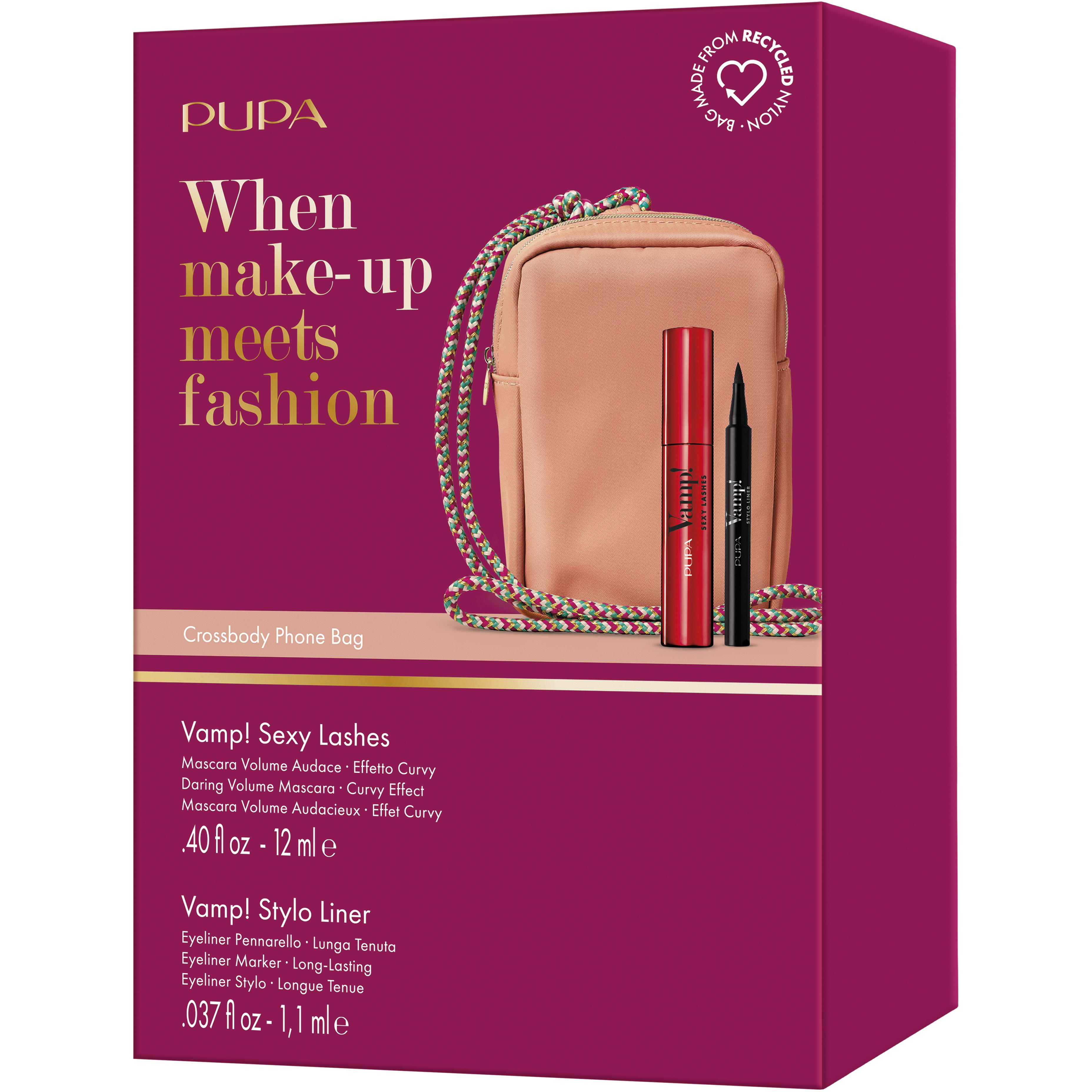 Набір в сумочці Pupa Kit Vamp: Туш для вій Mascara Sexy Lashes + Лайнер для очей Stylo Liner (1067486) - фото 2