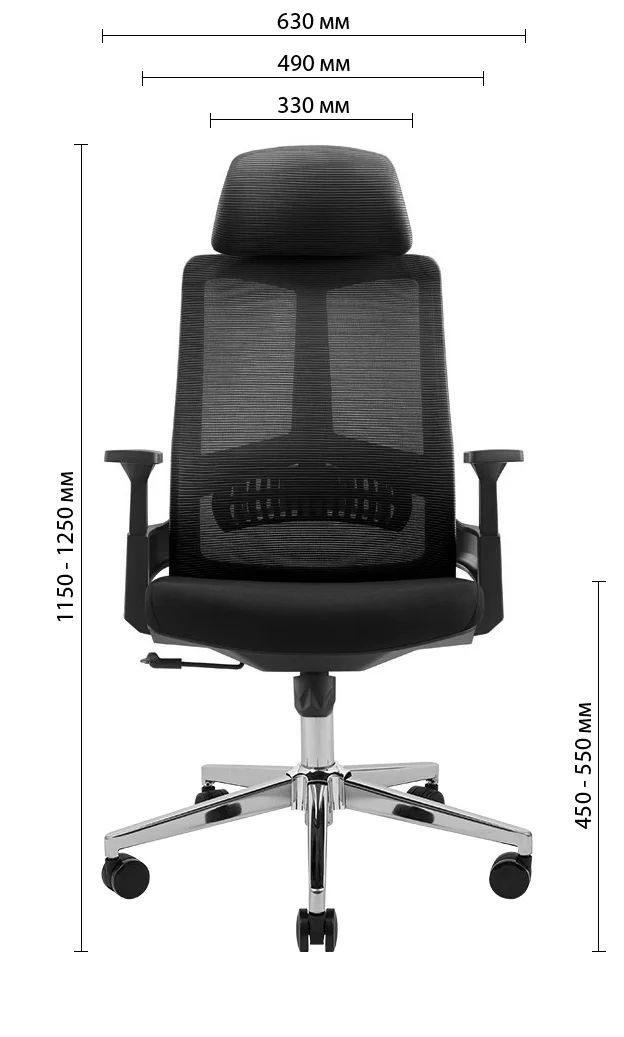 Крісло комп'ютерне Richman Токен Хром M-1 Tilt сітка чорний + сірий (RCM-1109) - фото 8