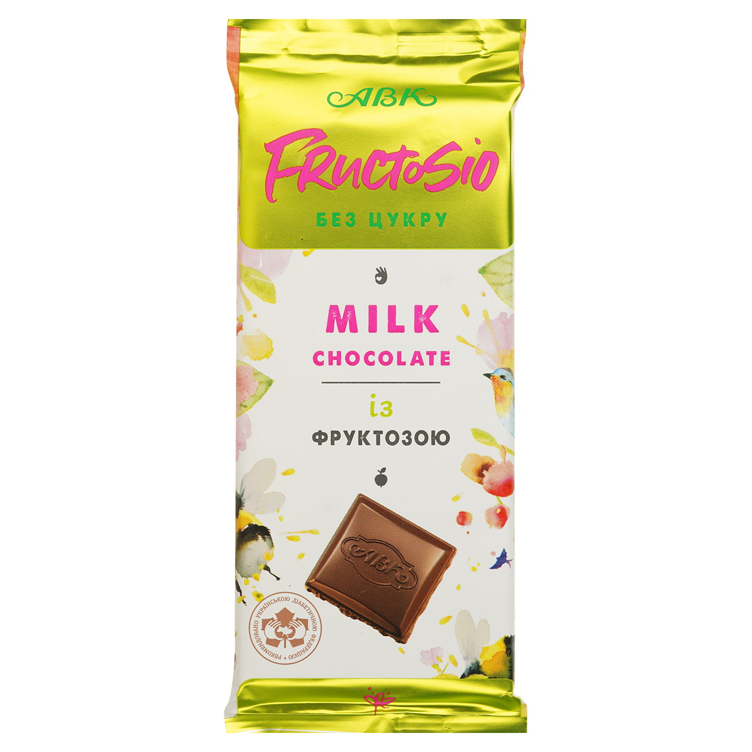 Шоколад молочный АВК Fructosio с фруктозой 90 г (335970) - фото 1