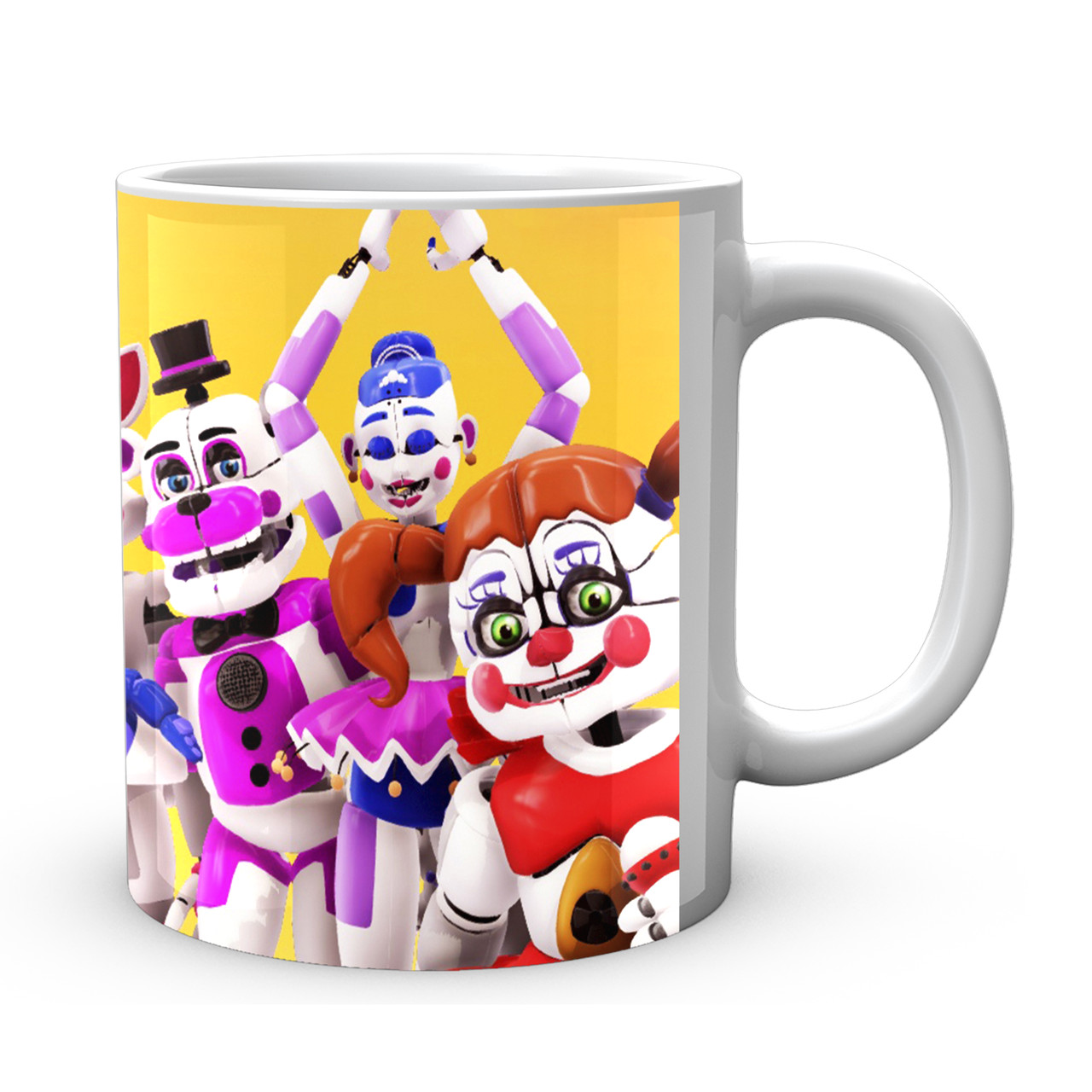 Кружка GeekLand Five Nights At Freddys П'ять ночей з Фредді Аніматроніки Жовтий фон FN.02.393 - фото 3