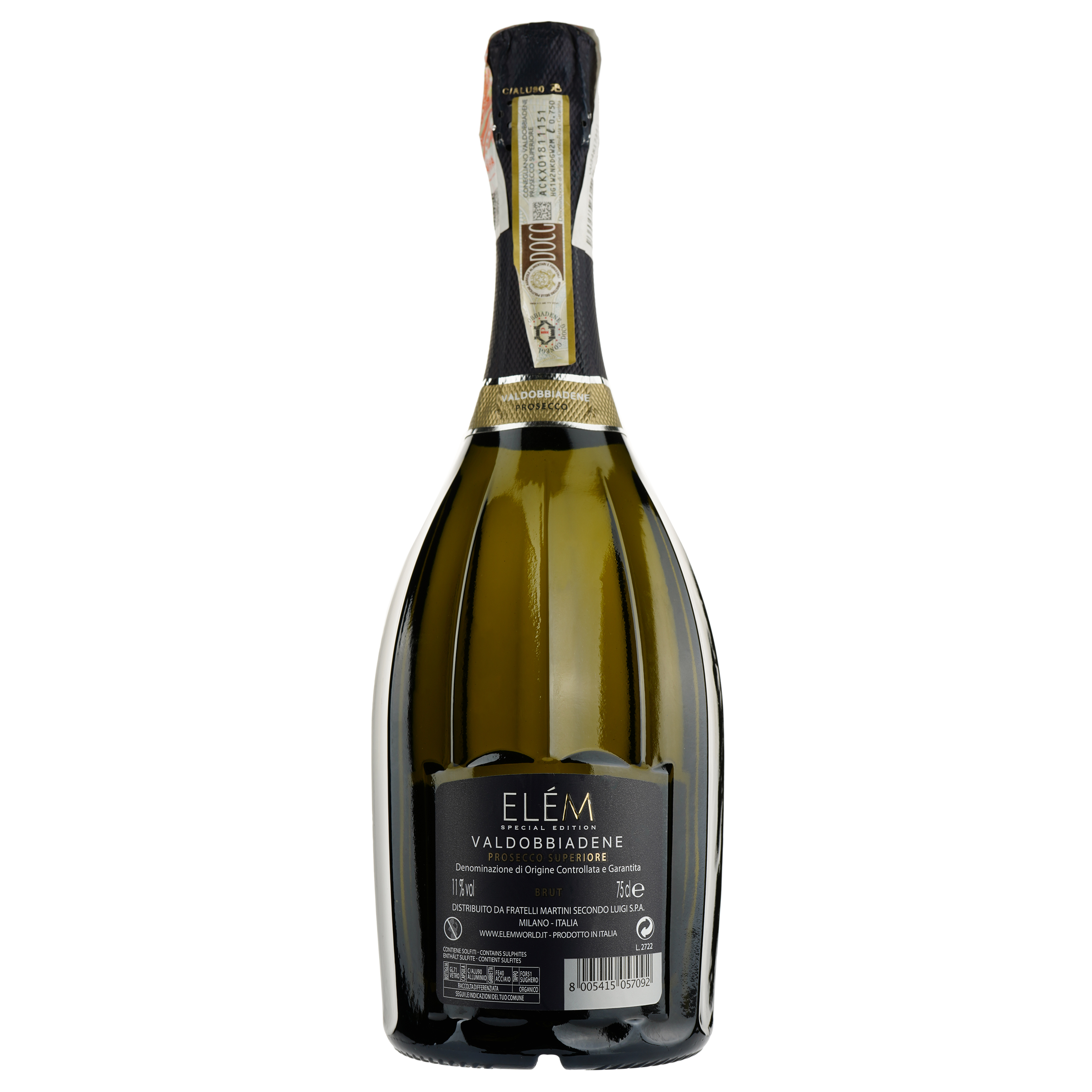 Вино игристое Elem Prosecco Valdobbiadene Superior DOCG, белое, брют, 0,75 л - фото 2