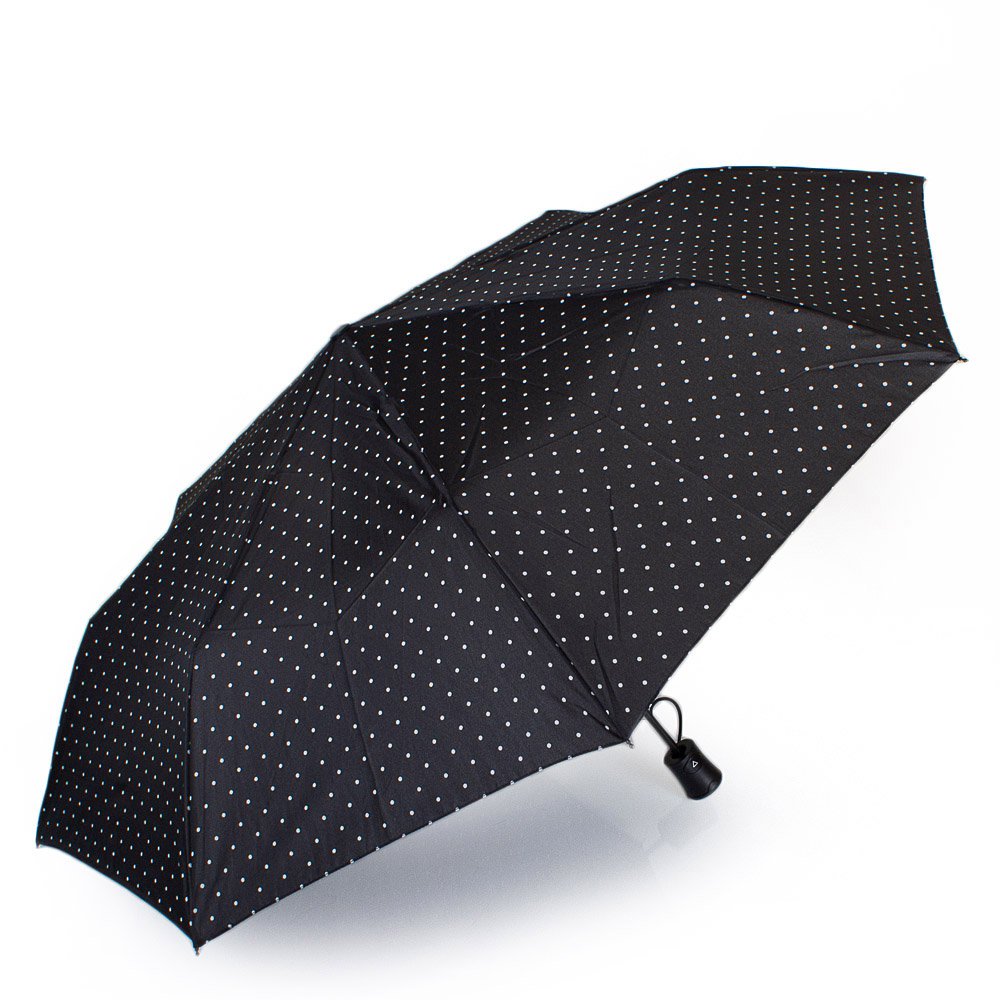Жіноча складана парасолька напівавтомат Happy Rain 97 см чорна - фото 2