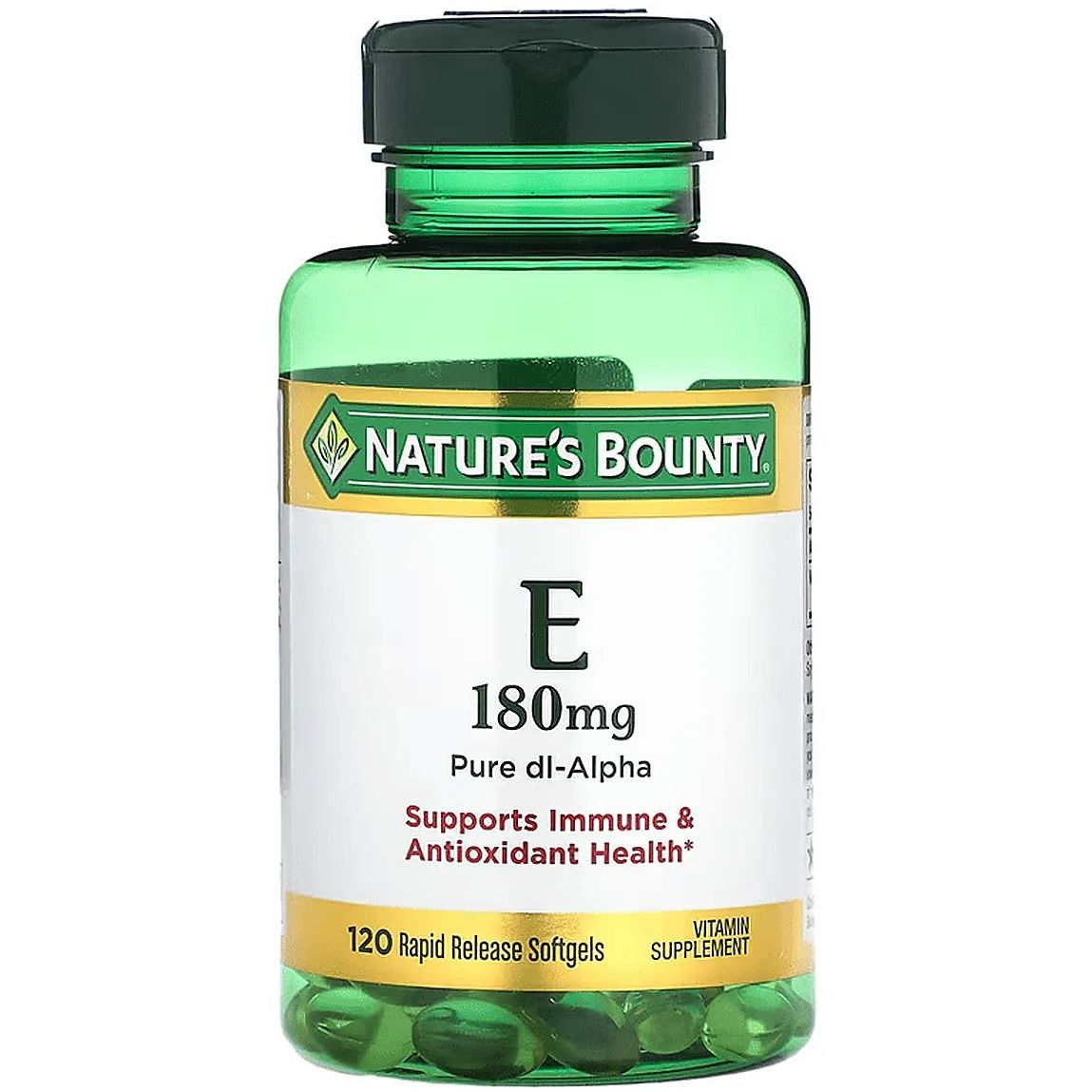 Витамин Е Nature's Bounty Vitamin Е 180 мг 120 желатиновых капсул - фото 1