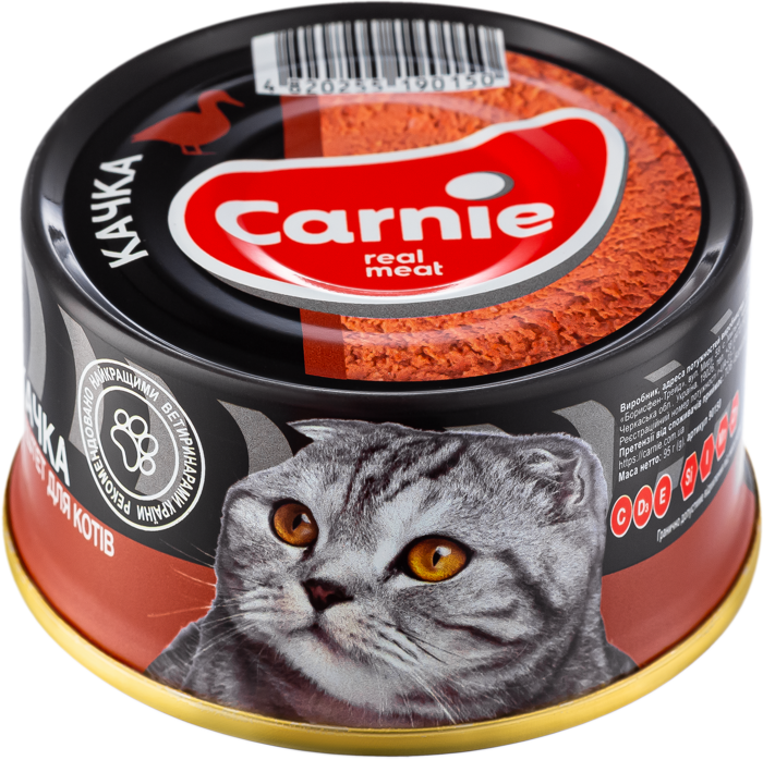 Вологий корм для котів Carnie Паштет м'ясний, з качкою, 90 г (90037) - фото 1