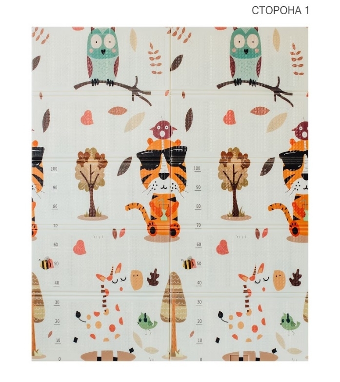 Дитячий двосторонній складаний килимок Poppet Тигреня в лісі і Молочна ферма, 150х180 см (PP001-150) - фото 3