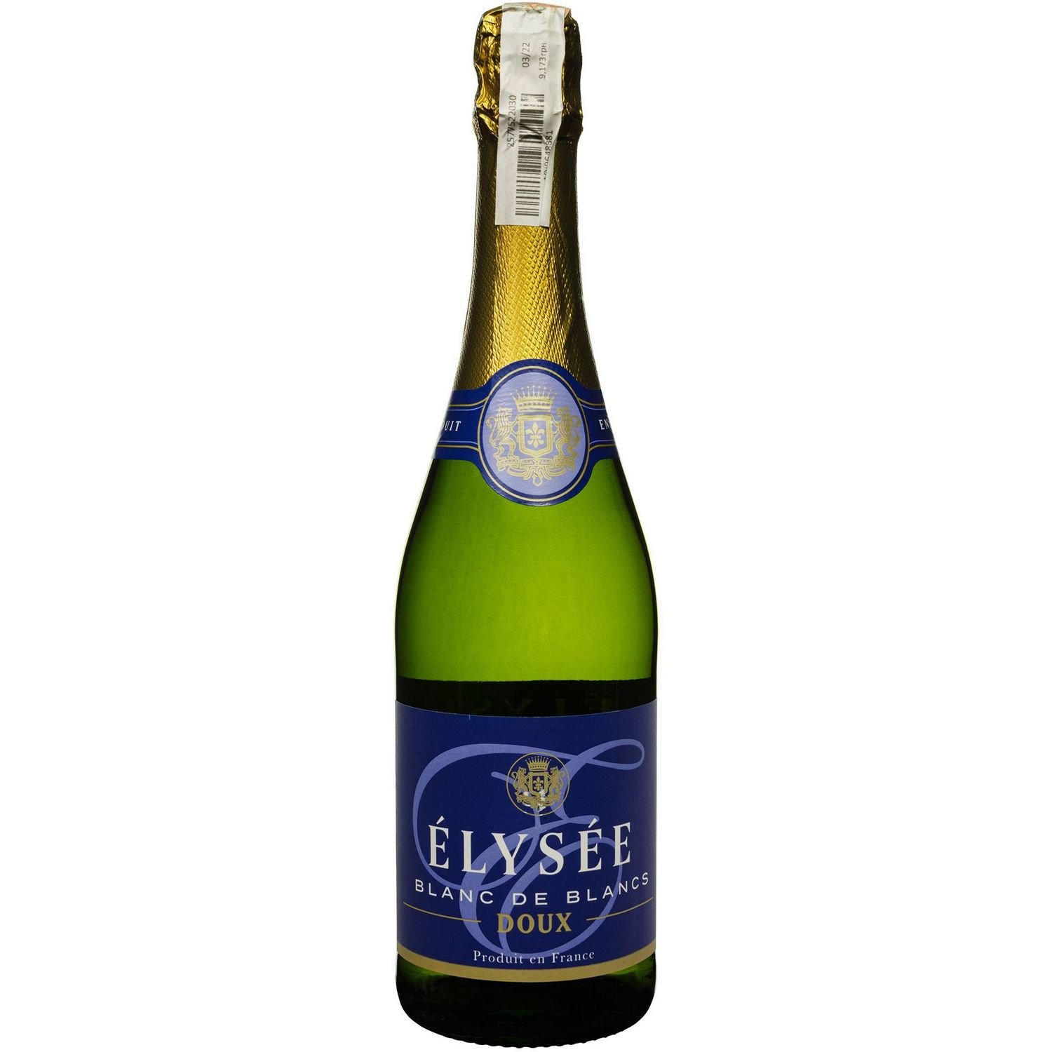 Вино игристое Elysee Blanc De Blancs Doux, белое, сладкое, 0,75 л - фото 1