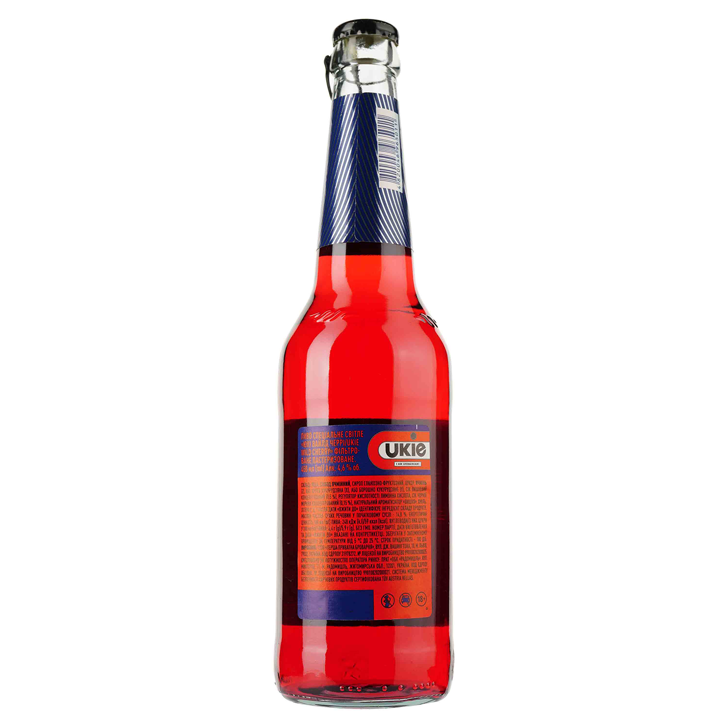 Пиво Ukie Wild Cherry, світле, 4,6%, 0,45 л (909154) - фото 2