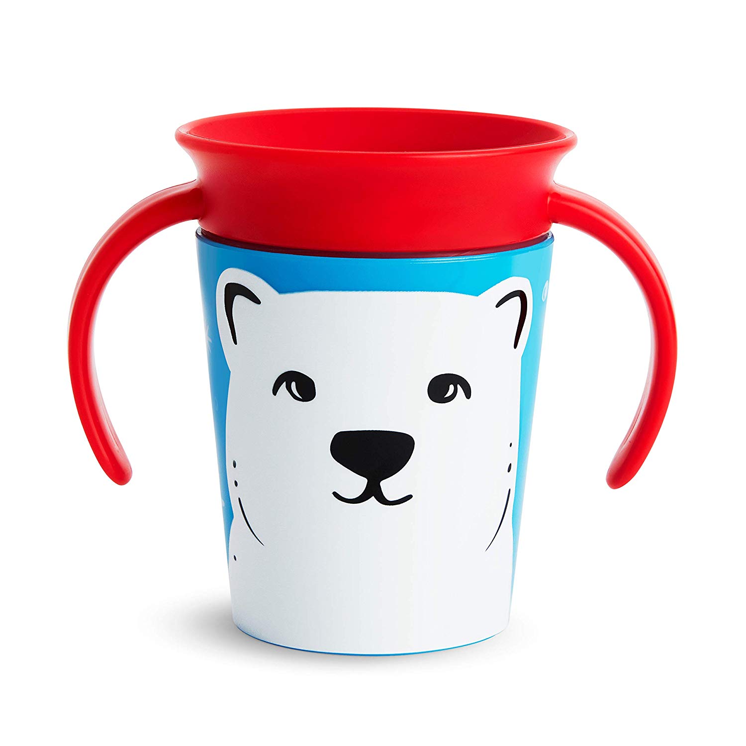 Чашка непроливная Munchkin Miracle 360 WildLove Белый медведь, 177 мл, Красный (051776) - фото 1