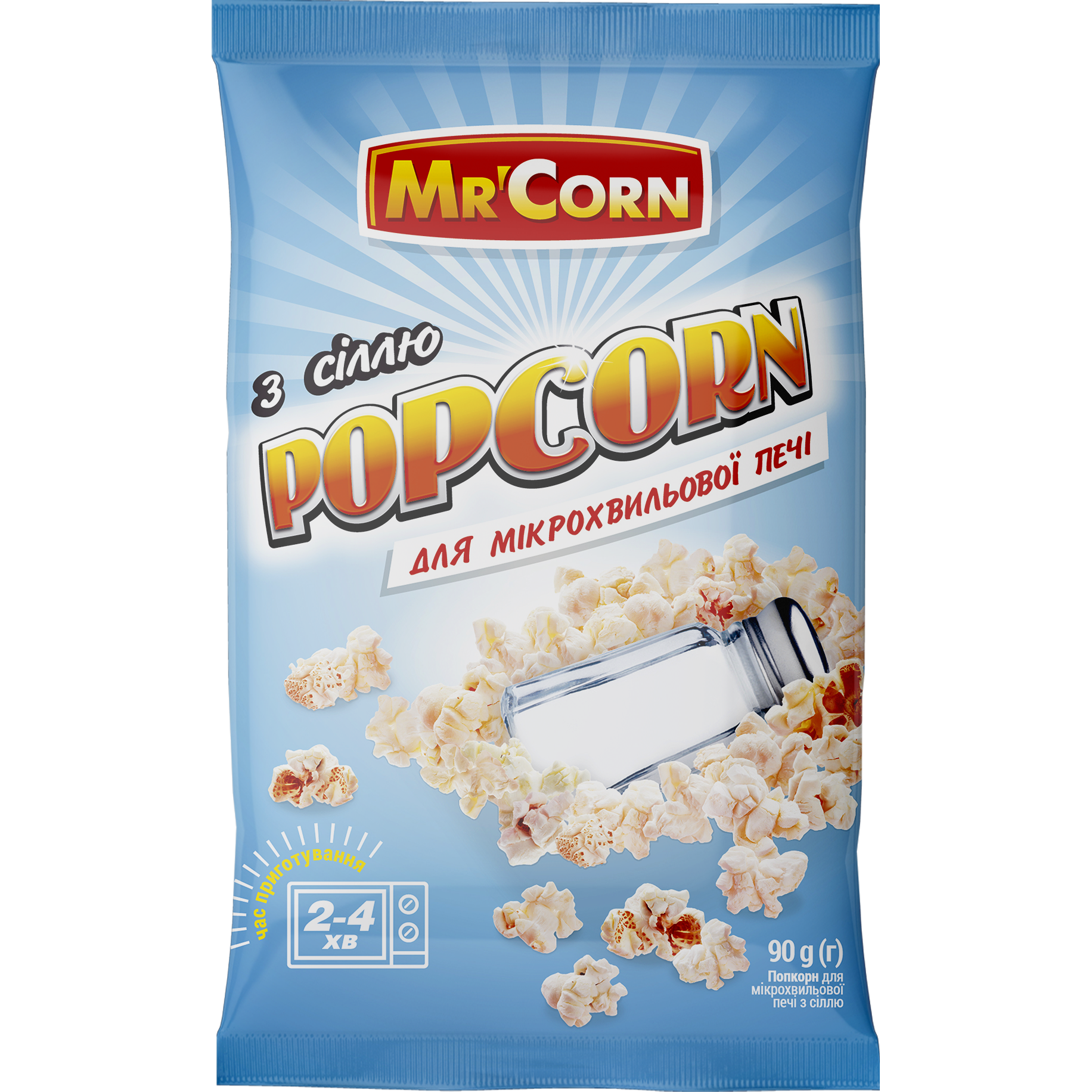 Попкорн Mr'Corn з сіллю для мікрохвильової печі 90 г - фото 1