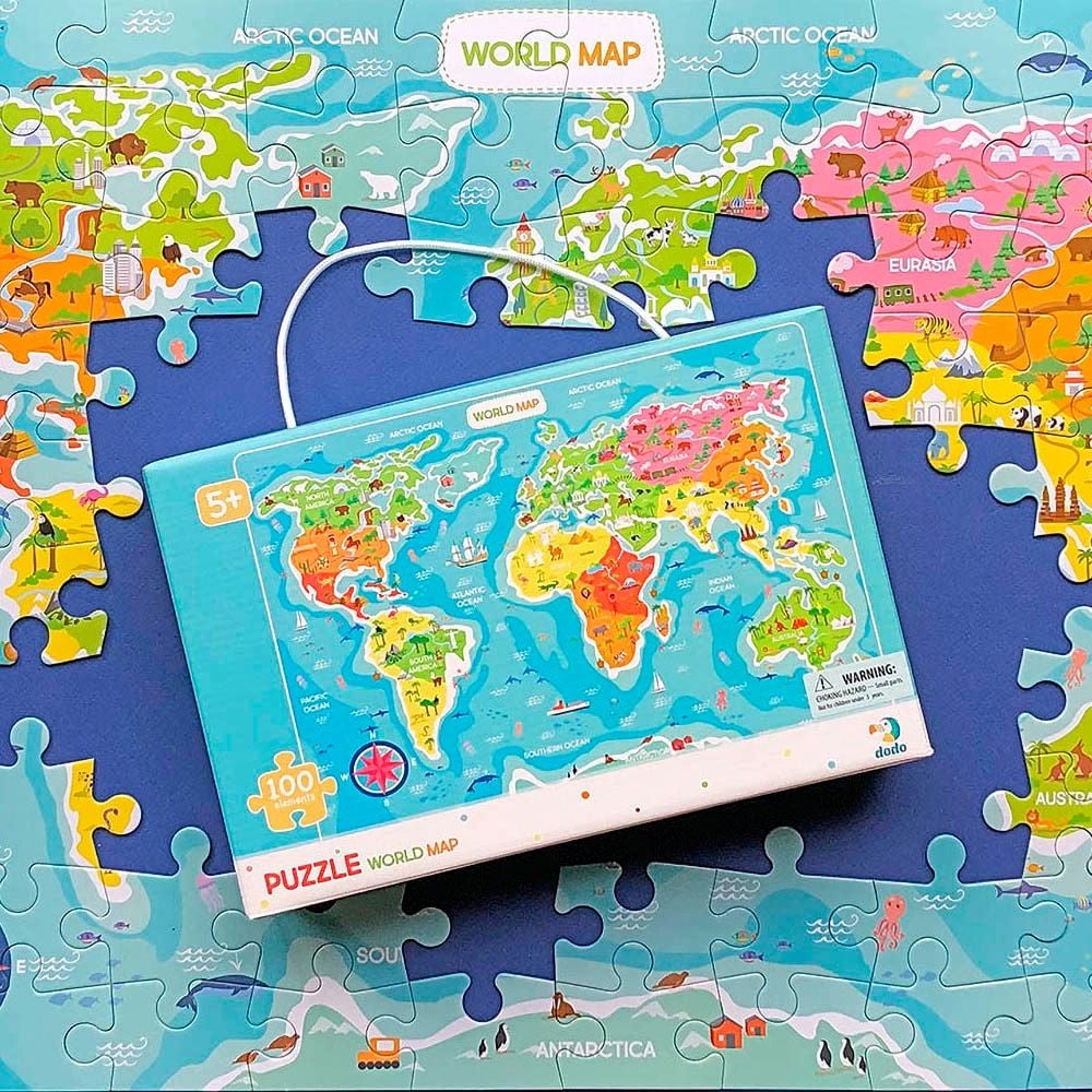 Пазл DoDo Карта Мира, английский язык, 100 элементов (300123) - фото 5