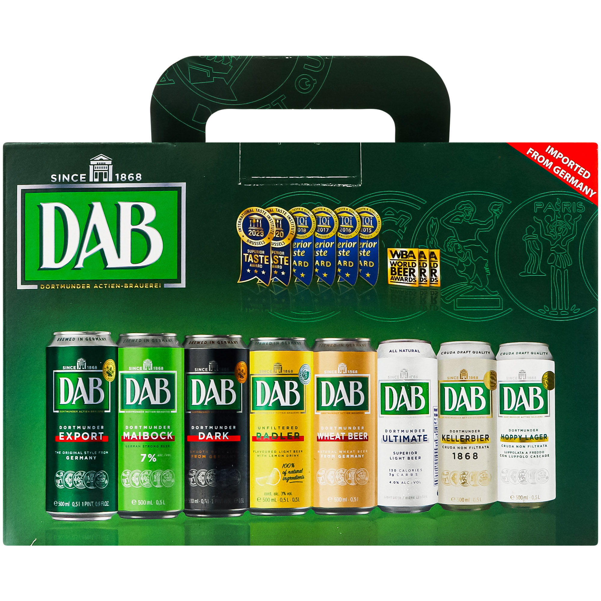 Набір: пиво DAB Export 0.5 л DAB Wheat Beer 0.5 DAB Maibock 0.5 DAB Ultimate Light 0.5 л з/б - фото 2