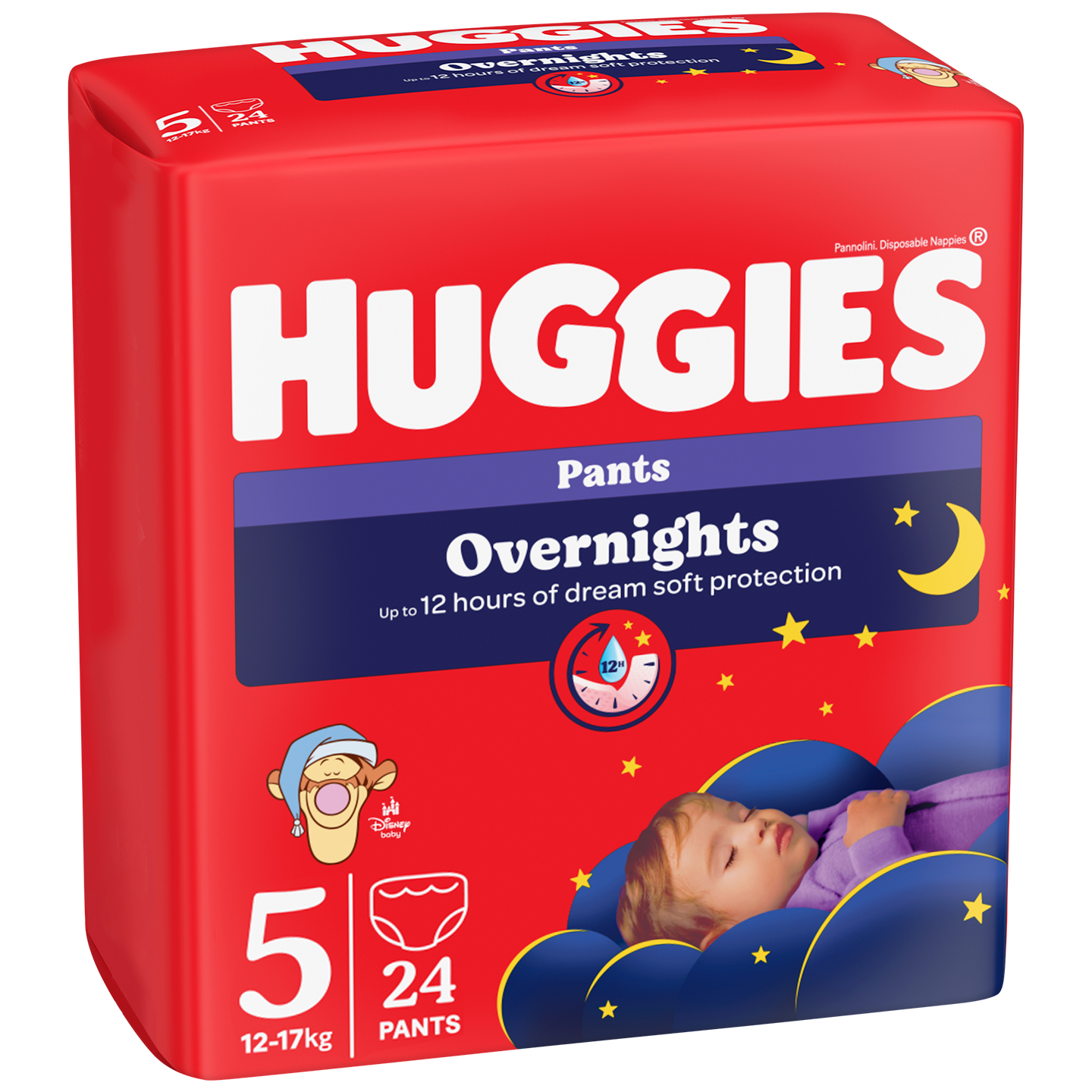 Підгузки-трусики Huggies Overnight 5 (12-17 кг) 96 шт. (4 п. x 24 шт.) - фото 3