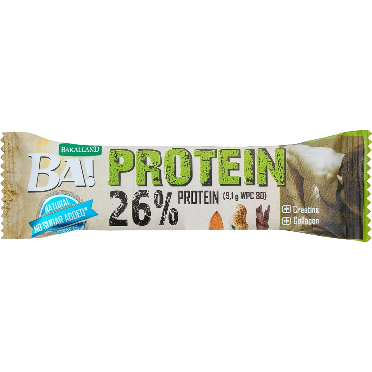 Протеїновий батончик Bakalland BA! Protein Bar Peanuts & Almonds 35 г - фото 1
