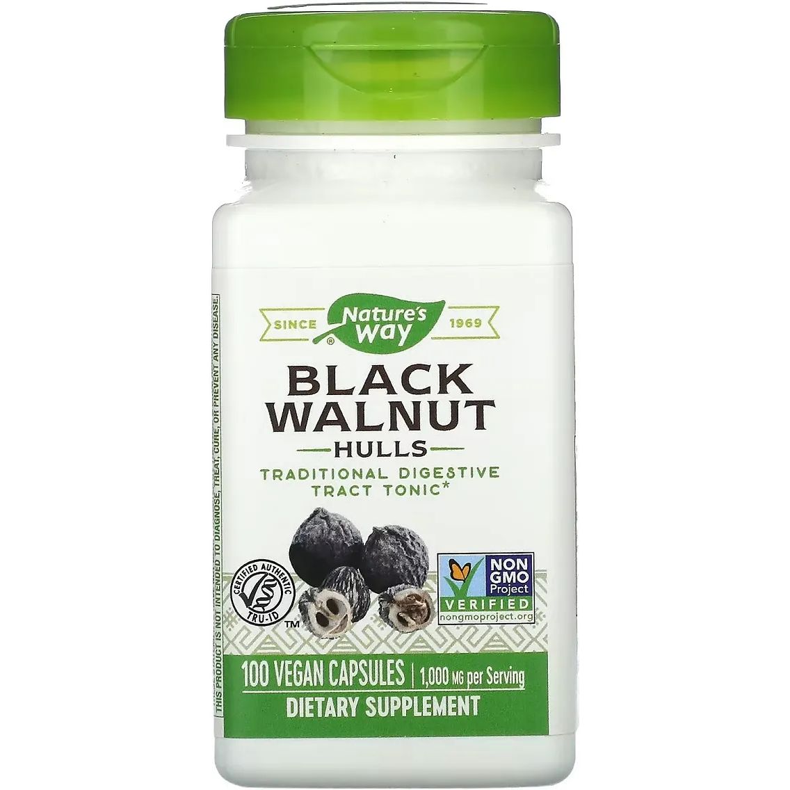 Чорний горіх Nature's Way Black Walnut Hulls 500 мг 100 капсул - фото 1