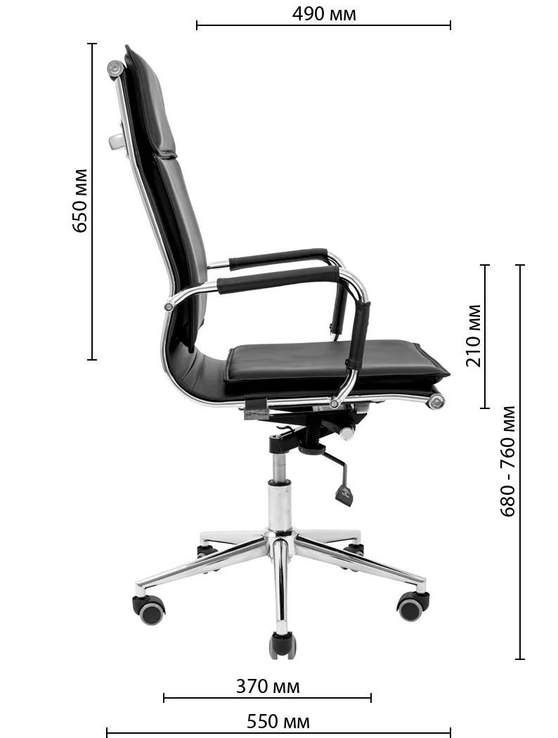 Кресло офисное Richman Гаваи Хром DT Deep Tilt черный (RCM-1028) - фото 11