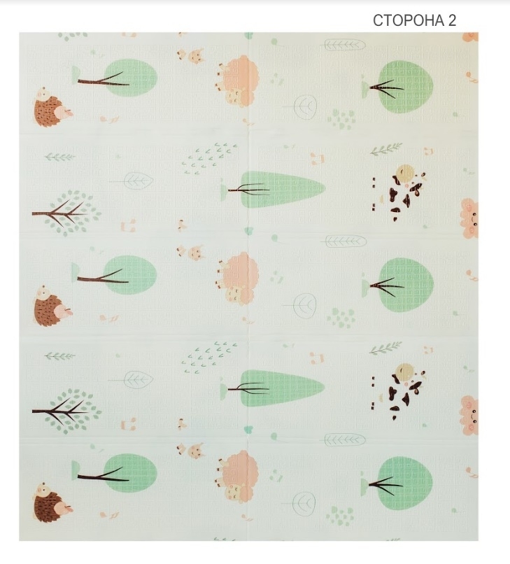Дитячий двосторонній складаний килимок Poppet Тигреня в лісі і Молочна ферма, 200х180 см (PP001-200) - фото 2