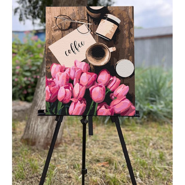 Картина по номерам ArtCraft Тюльпаны к кофе 40x50 см (12119-AC) - фото 4