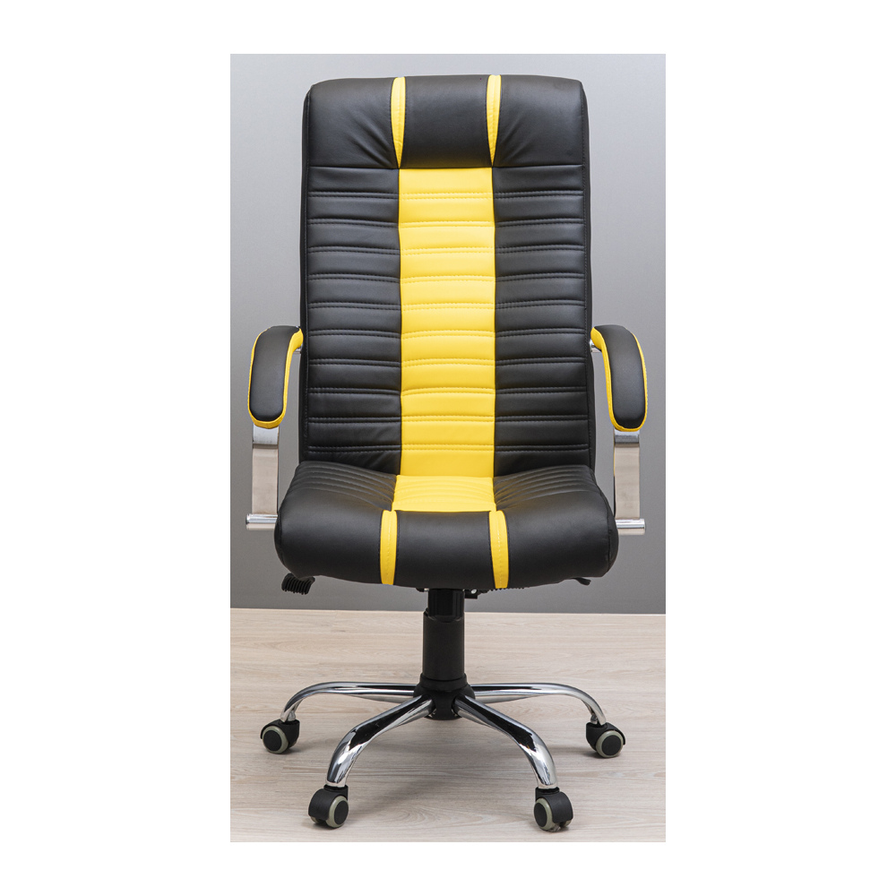 Кресло офисное Richman Атлант Хром M-2 Anyfix Флай черный + желтый (RCM-1004) - фото 2