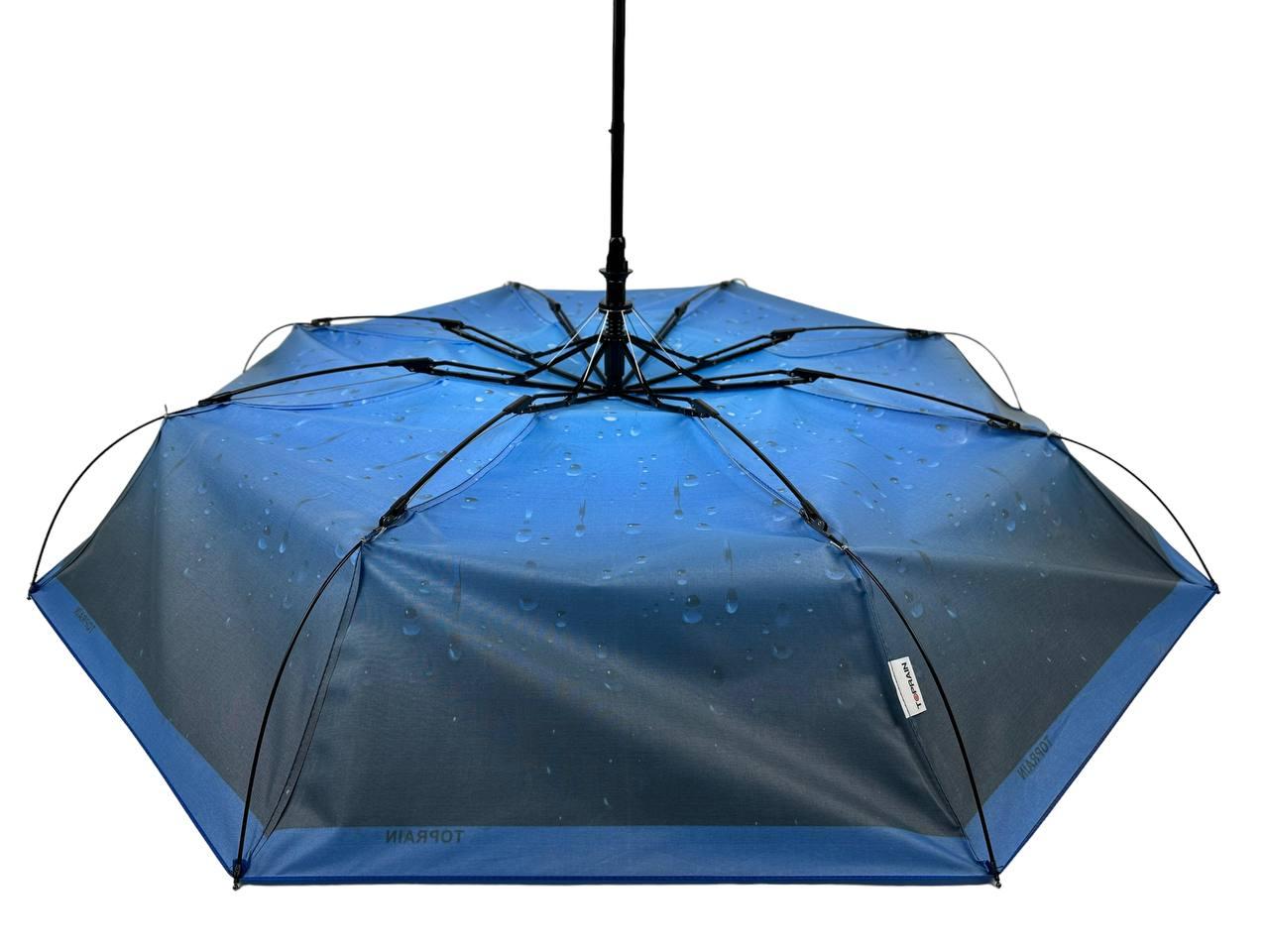 Жіноча складана парасолька напівавтомат Toprain 98 см синя - фото 5