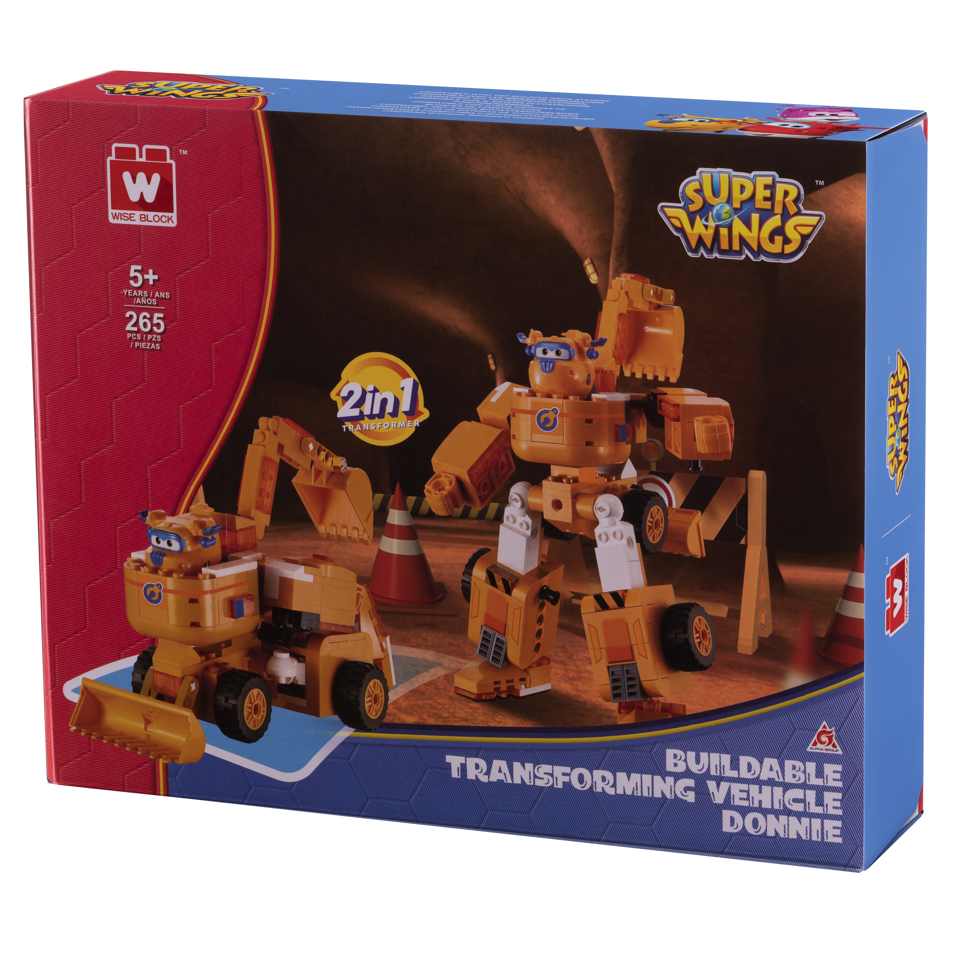 Конструктор-трансформер Super Wings Small Blocks 2-in-1 Buildable Transforming Vehicle Donnie, Донні, 265 деталей (EU385007) - фото 9