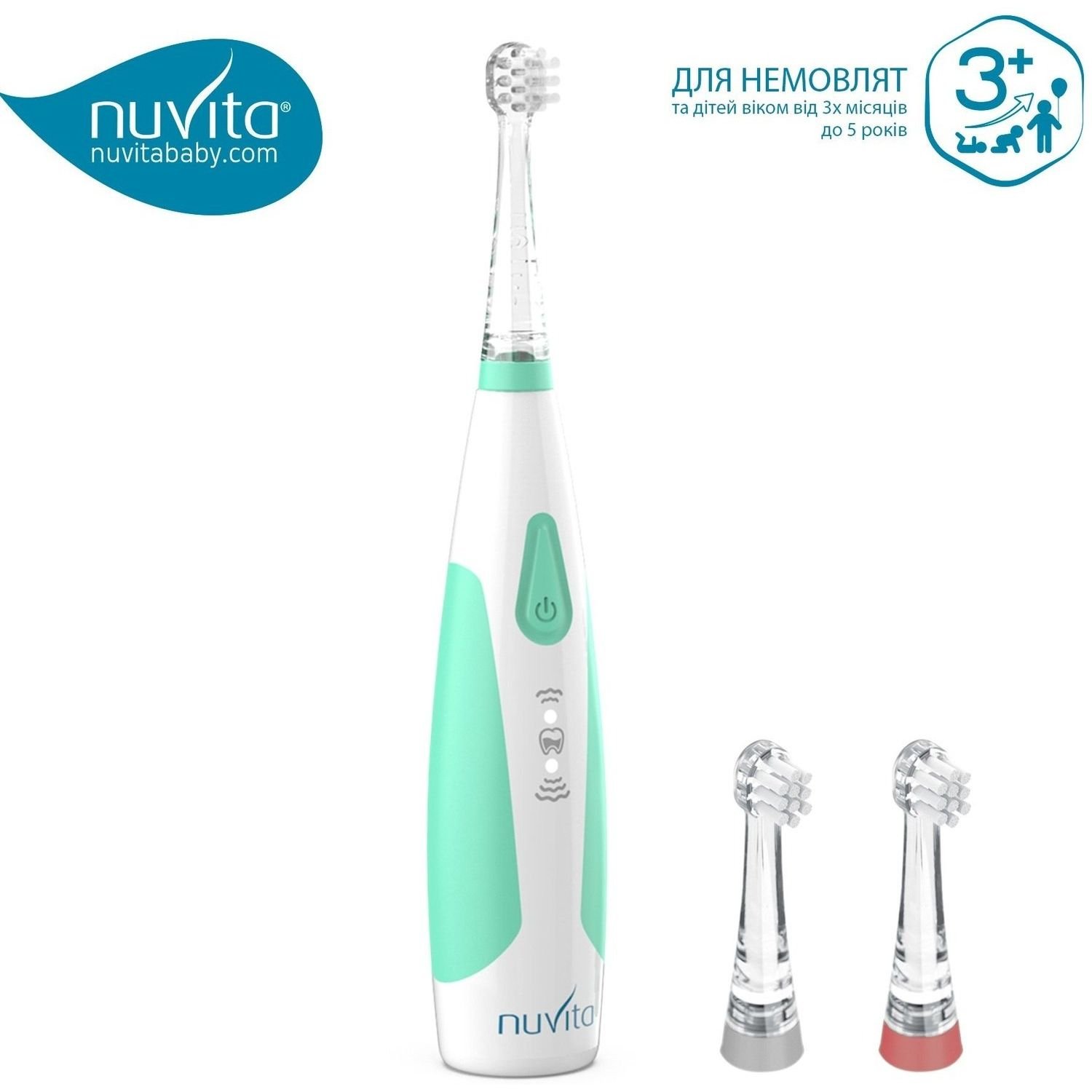 Електрична зубна щітка Nuvita Sonic Clean&Care для дітей біло-м'ятна (NV1151NEW) - фото 4