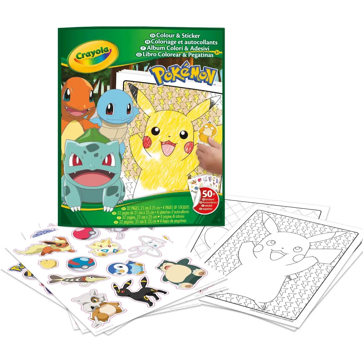 Розмальовка Crayola Pokemon 32 сторінки та 4 сторінки наліпок - фото 1