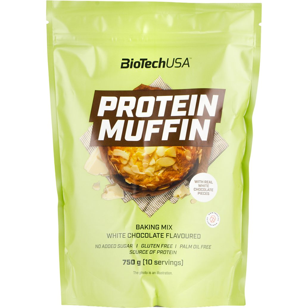 Протеиновый кекс BioTech USA Protein Muffin Белый шоколад 750 г - фото 1