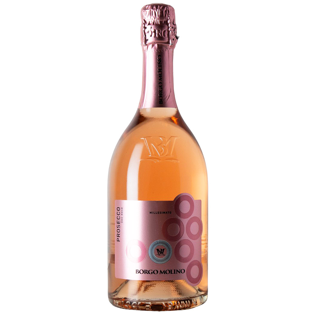 Вино игристое Borgo Molino Prosecco DOC Millesimato Rose Extra Dry 2023 розовое экстра сухое 0.75 л - фото 1
