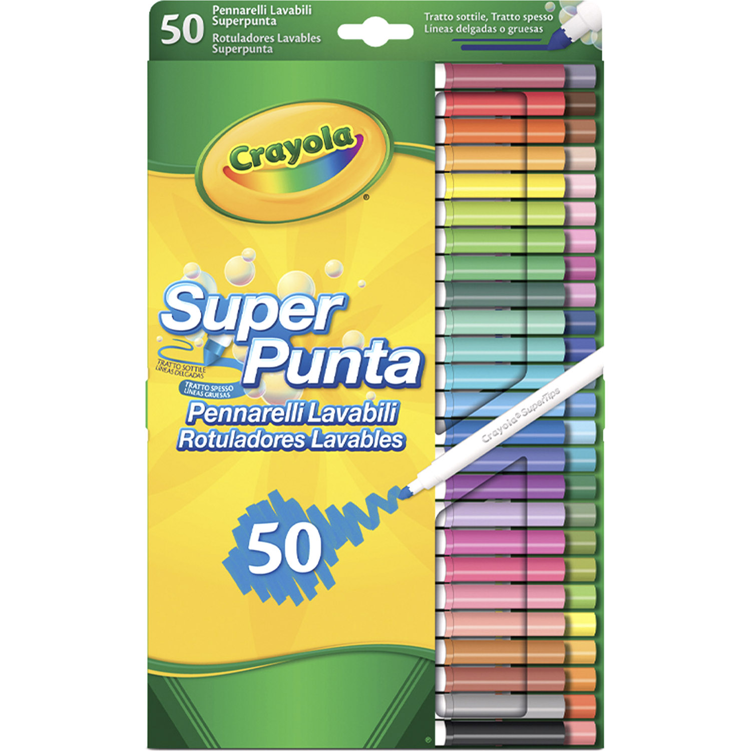 Набір фломастерів Crayola Supertips Washable 50 шт. (7555) - фото 1