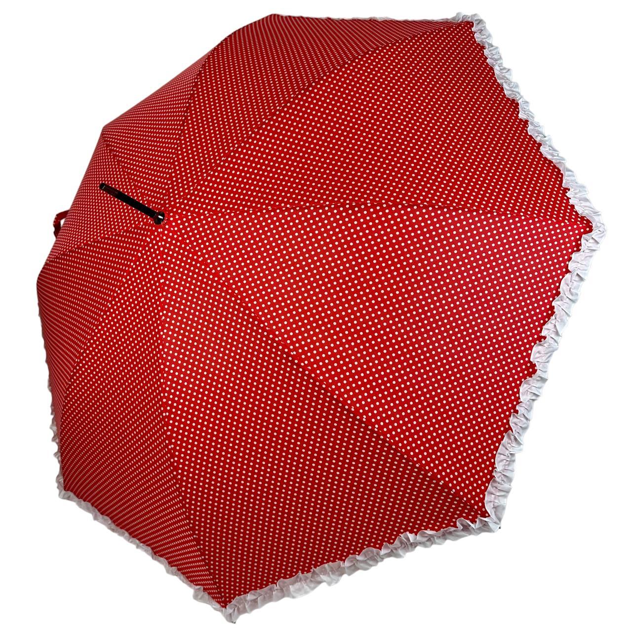 Жіноча парасолька-палиця напівавтомат Swifts 94 см червона - фото 2