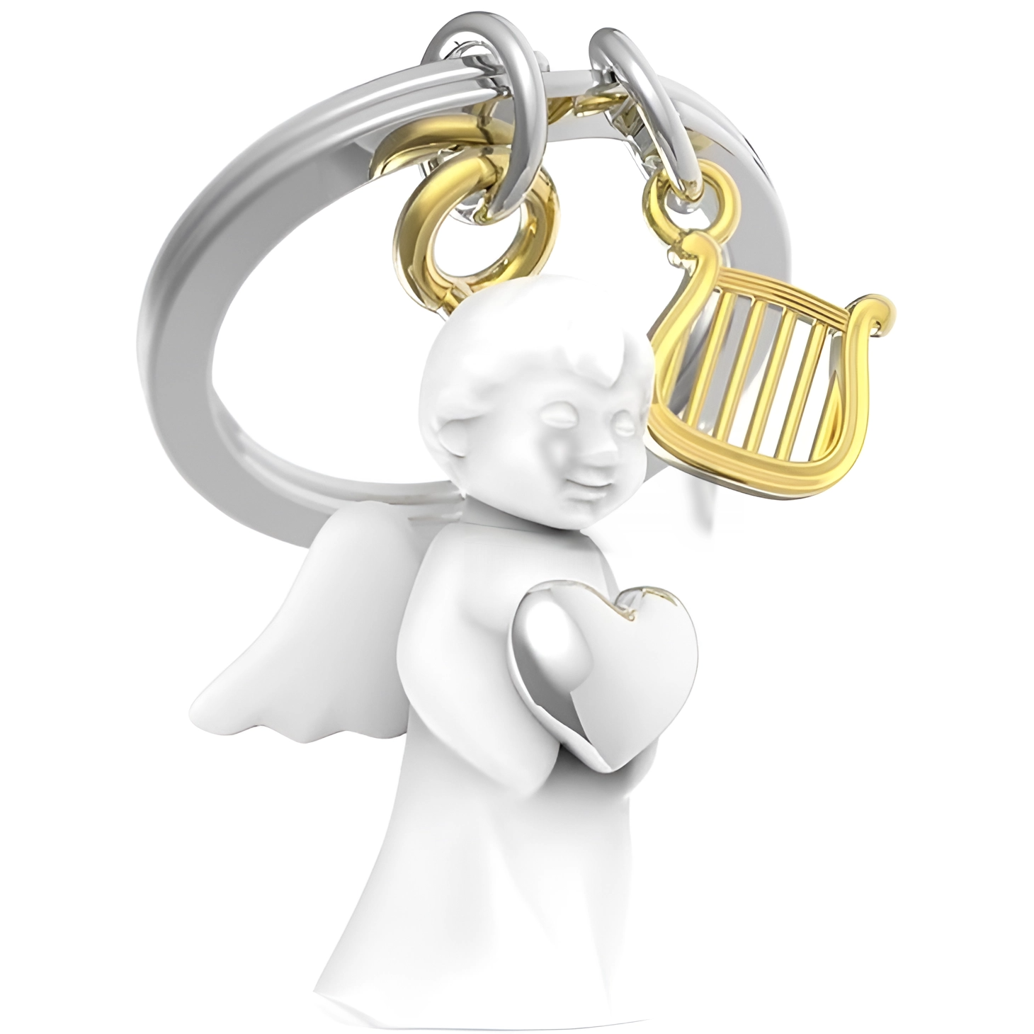 Брелок Metalmorphose White Angel & Chrome Heart & Gold Harp (8000020291018) - фото 2