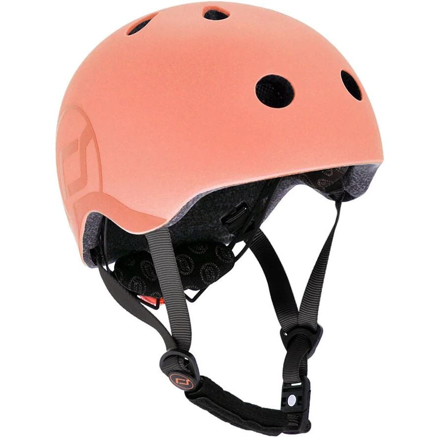 Шлем защитный детский Scoot and Ride с фонариком 51-53 см персиковый (SR-190605-PEACH) - фото 1