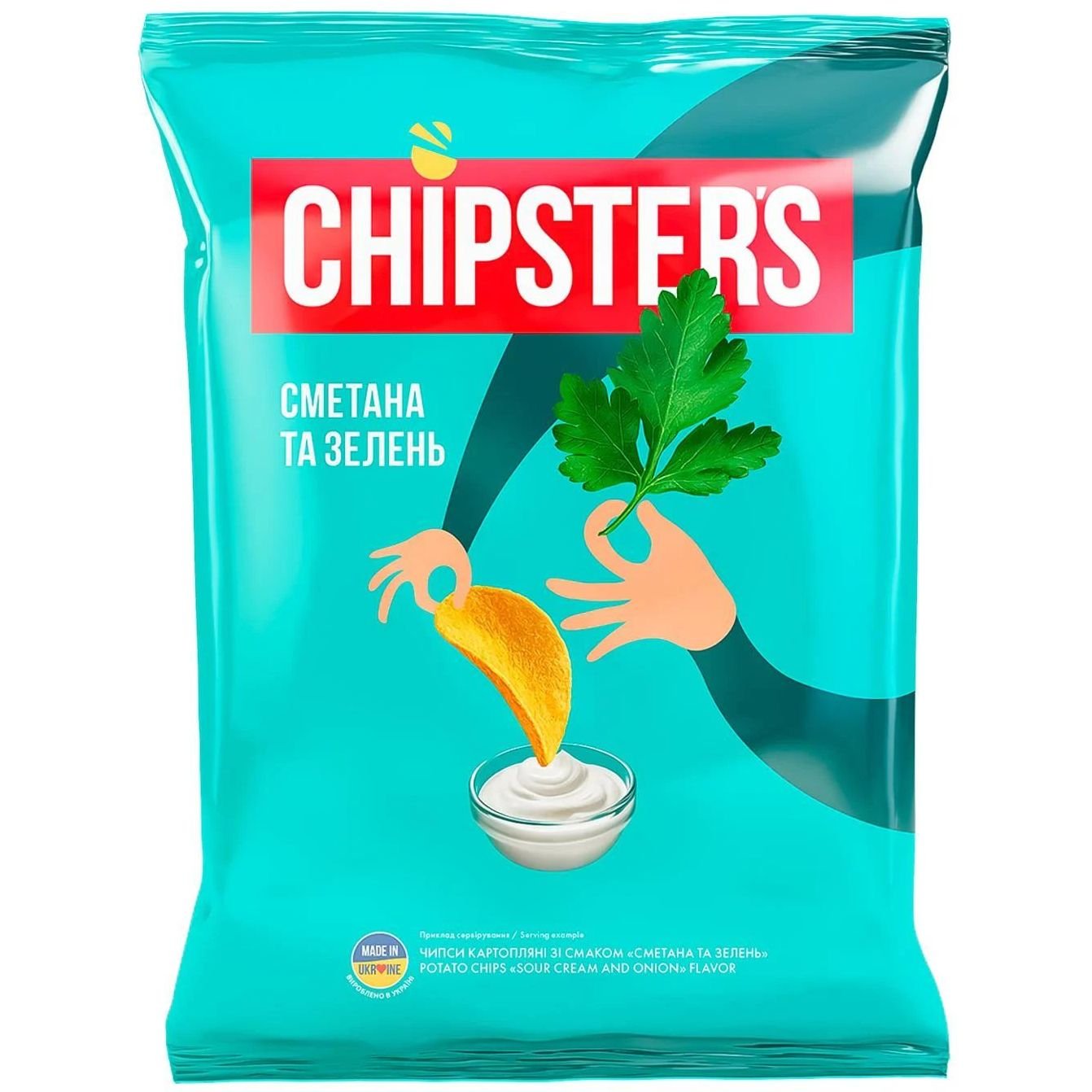 Чипсы Chipster's со вкусом сметаны и зелени 130 г (608039) - фото 1