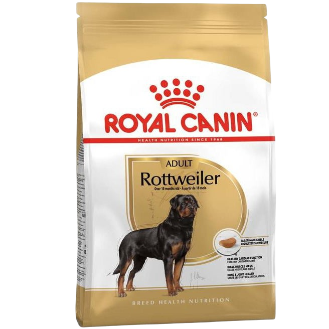 Сухой корм для взрослых собак породы Ротвейлер Royal Canin Rottweiler Adult, с мясом птицы, 12 кг (3971120) - фото 1