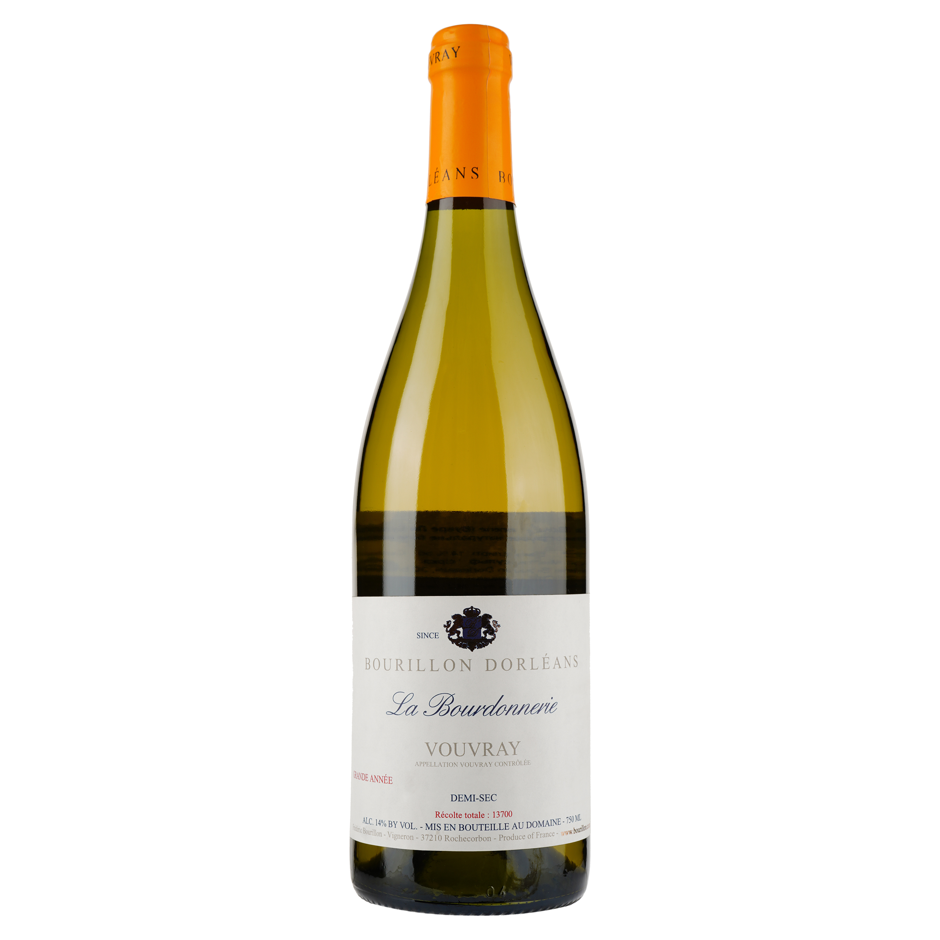 Вино Domaine Frederic Bourillon Vouvray Blanc Sec La Coulee d’Argent, белое, сухое, 0,75 л - фото 1