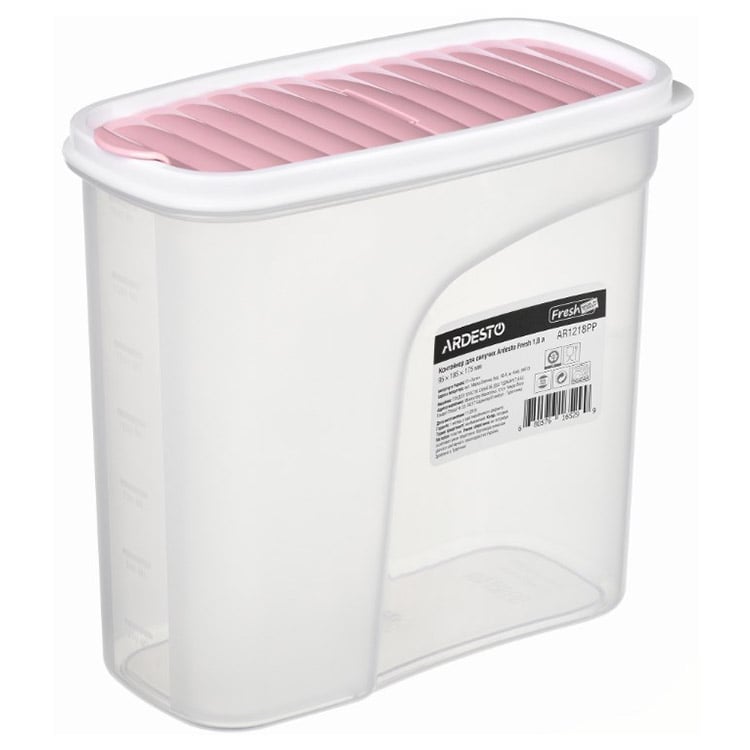 Контейнер Ardesto Fresh для сипучих продуктів, 1,8 л, рожевий (AR1218PP) - фото 1