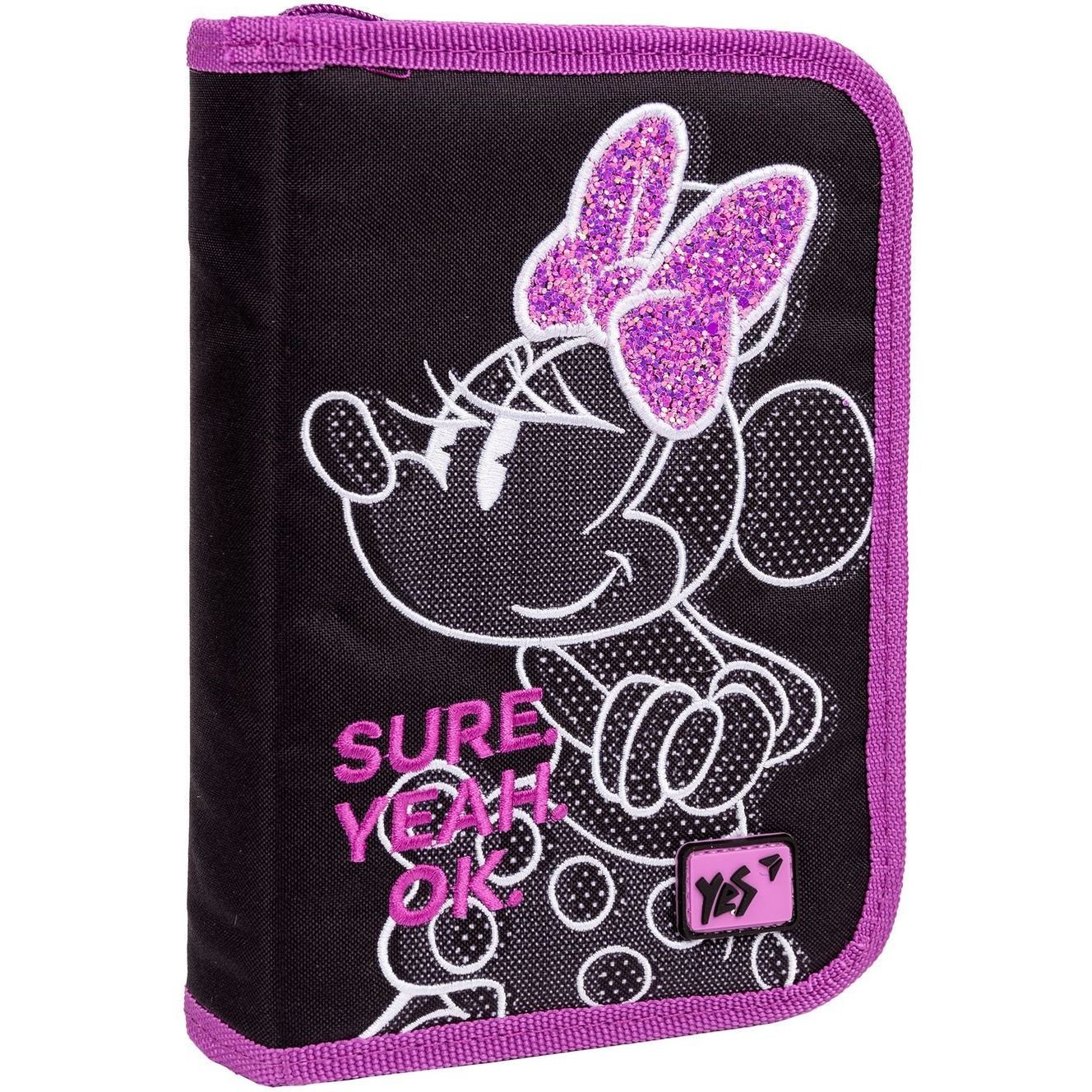 Пенал жесткий Yes HP-04 Minnie Mouse, 13х21х4 см, черный с розовым (533127) - фото 1