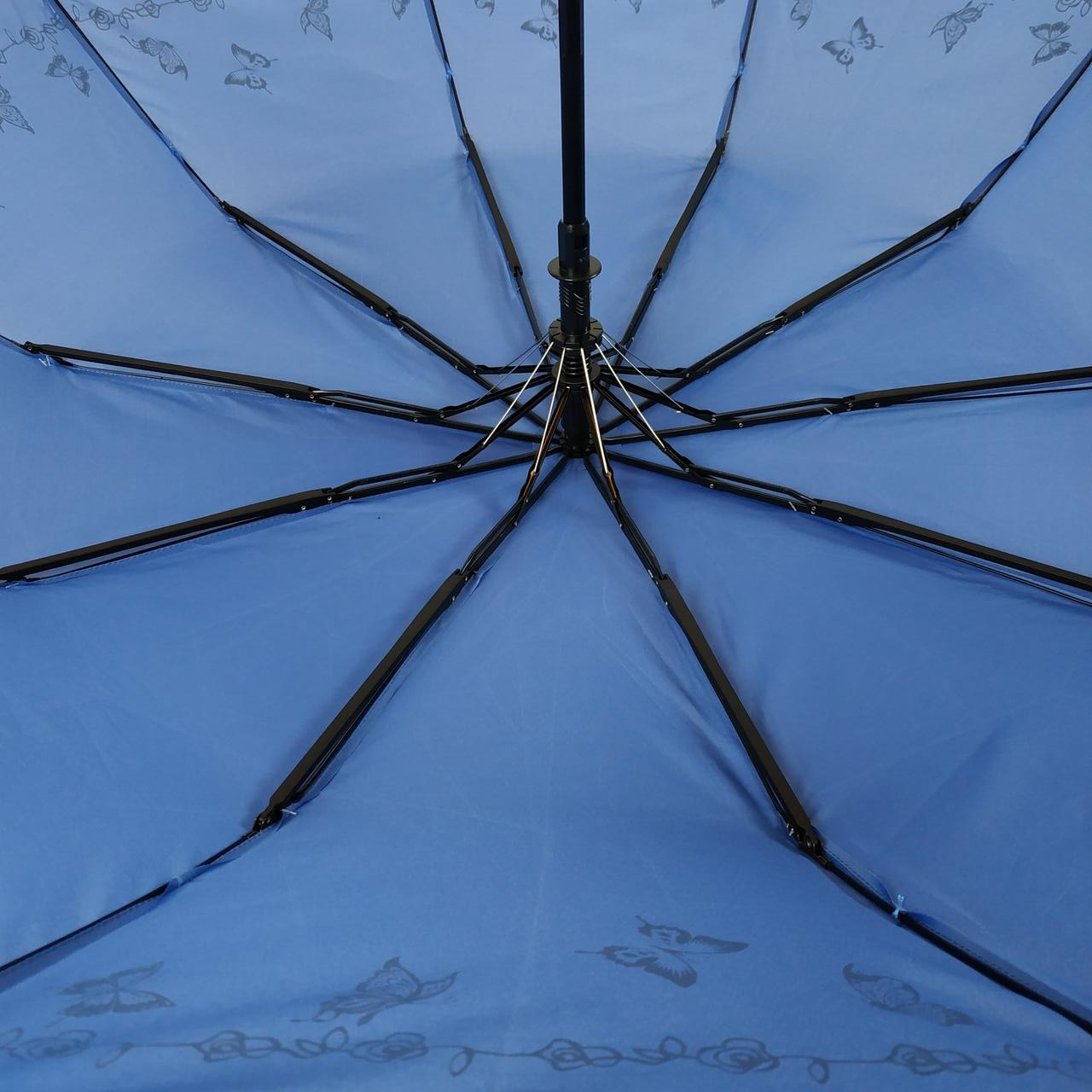 Жіноча складана парасолька напівавтомат Bellissimo 99 см синя - фото 3