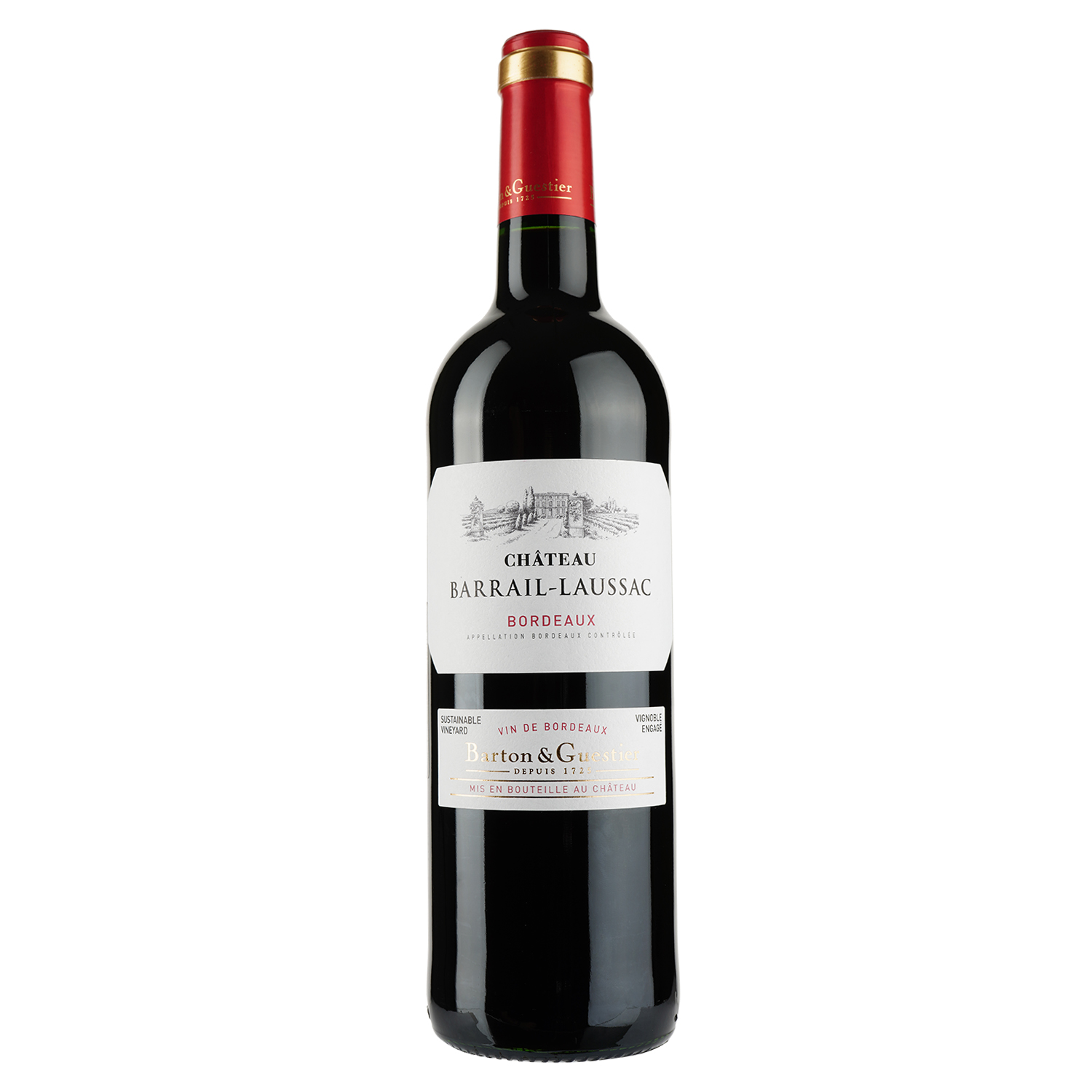 Вино Barton&Guestier Chateau Barrail-Laussac, червоне, сухе, 12%, 0,75 л (718850) - фото 1