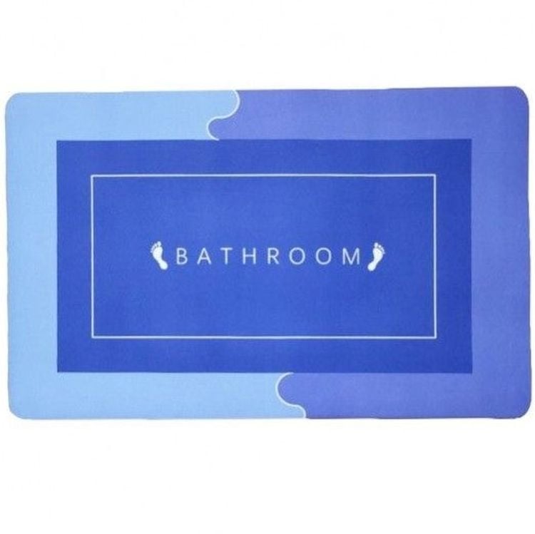 Коврик суперпоглащающий в ванную Stenson 60x40 см прямоугольный фиолетово-голубой (26267) - фото 1