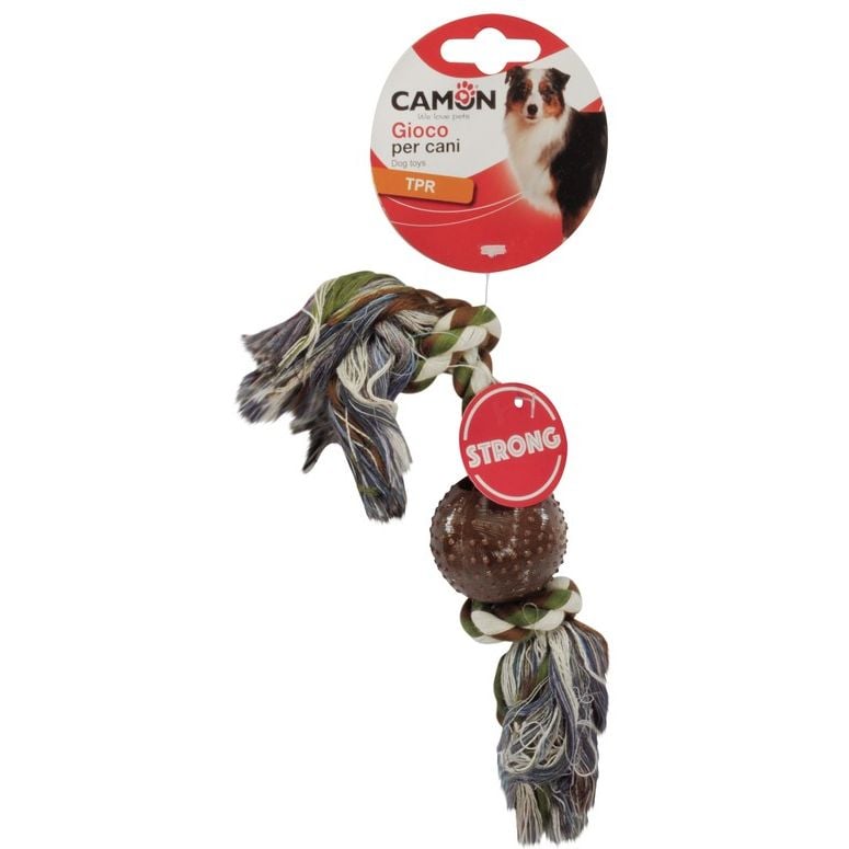 Игрушка для собак Camon хлопковая веревка с мячом, 29 см - фото 1