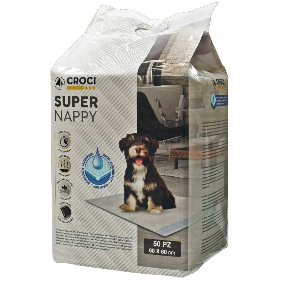Пелюшки для собак Croci Super Nappy одноразові 60х60 см 50 шт. - фото 1