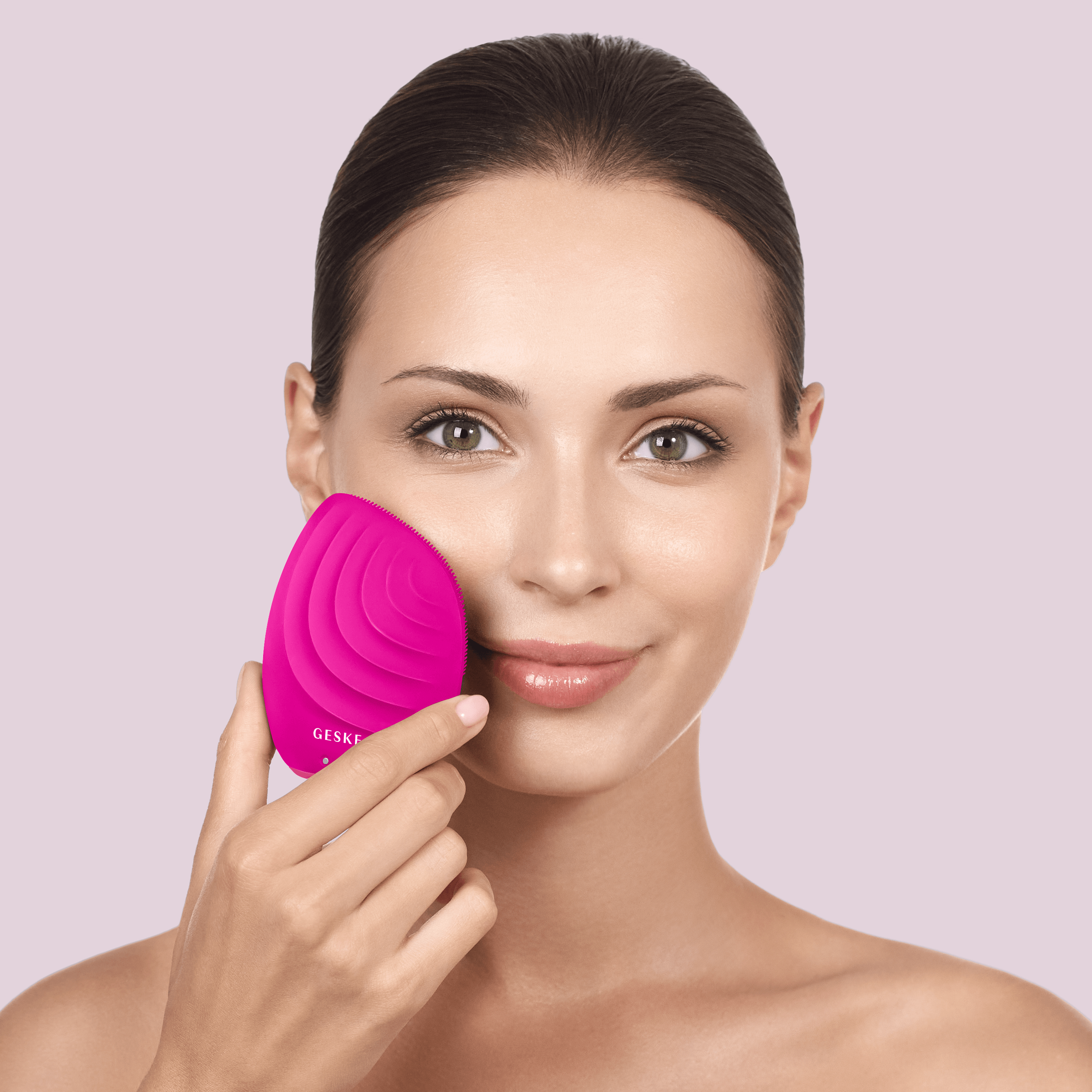 Электронная звуковая щетка для лица GESKE Sonic Facial Brush 5 в 1 сиреневая - фото 6