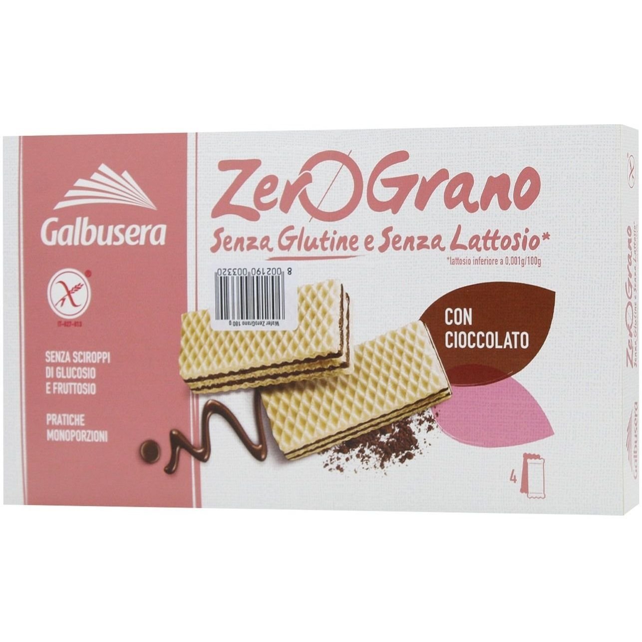 Вафли Galbusera Zerograno с шоколадом 180 г - фото 1