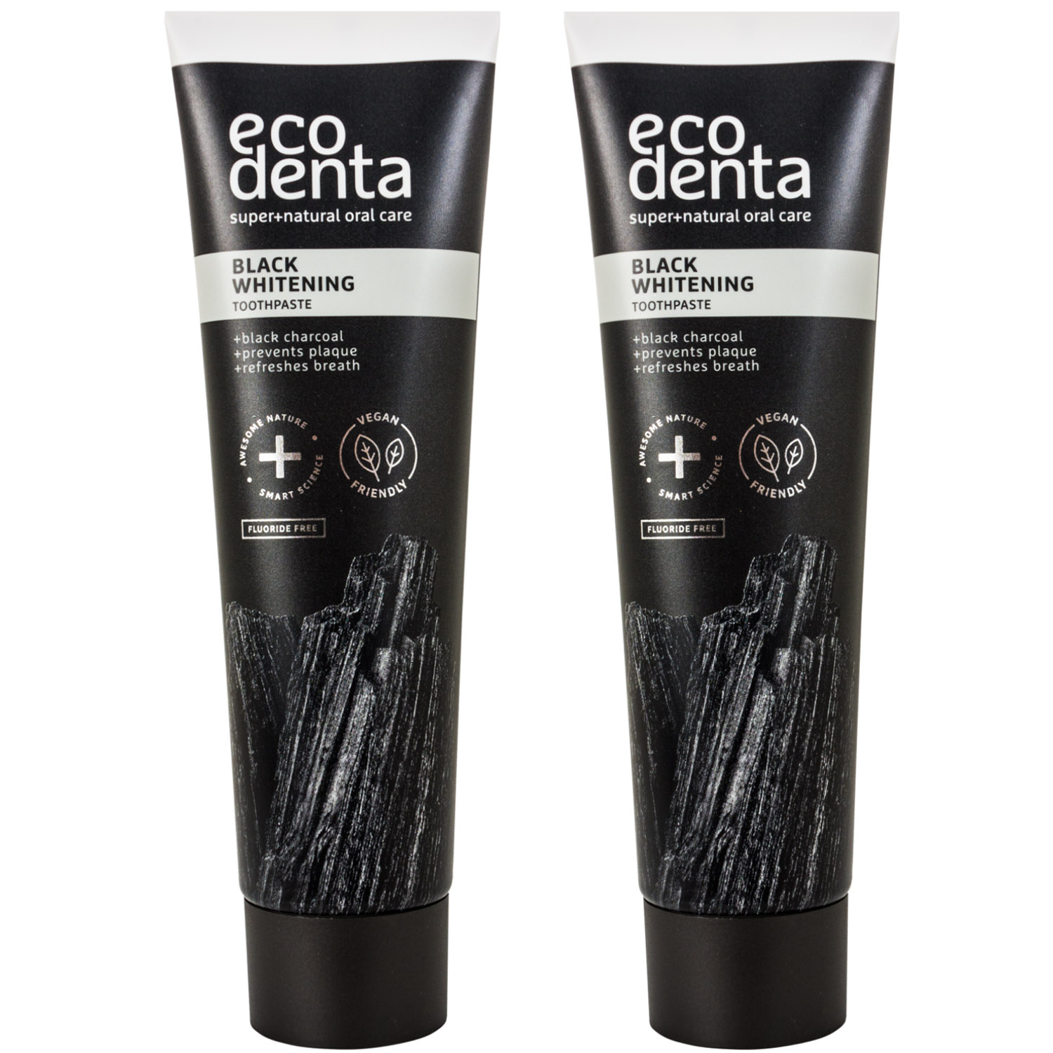 Набір зубних паст Ecodenta Black Whitening відбілююча з чорним вугіллям 75 мл х 2 шт. - фото 1